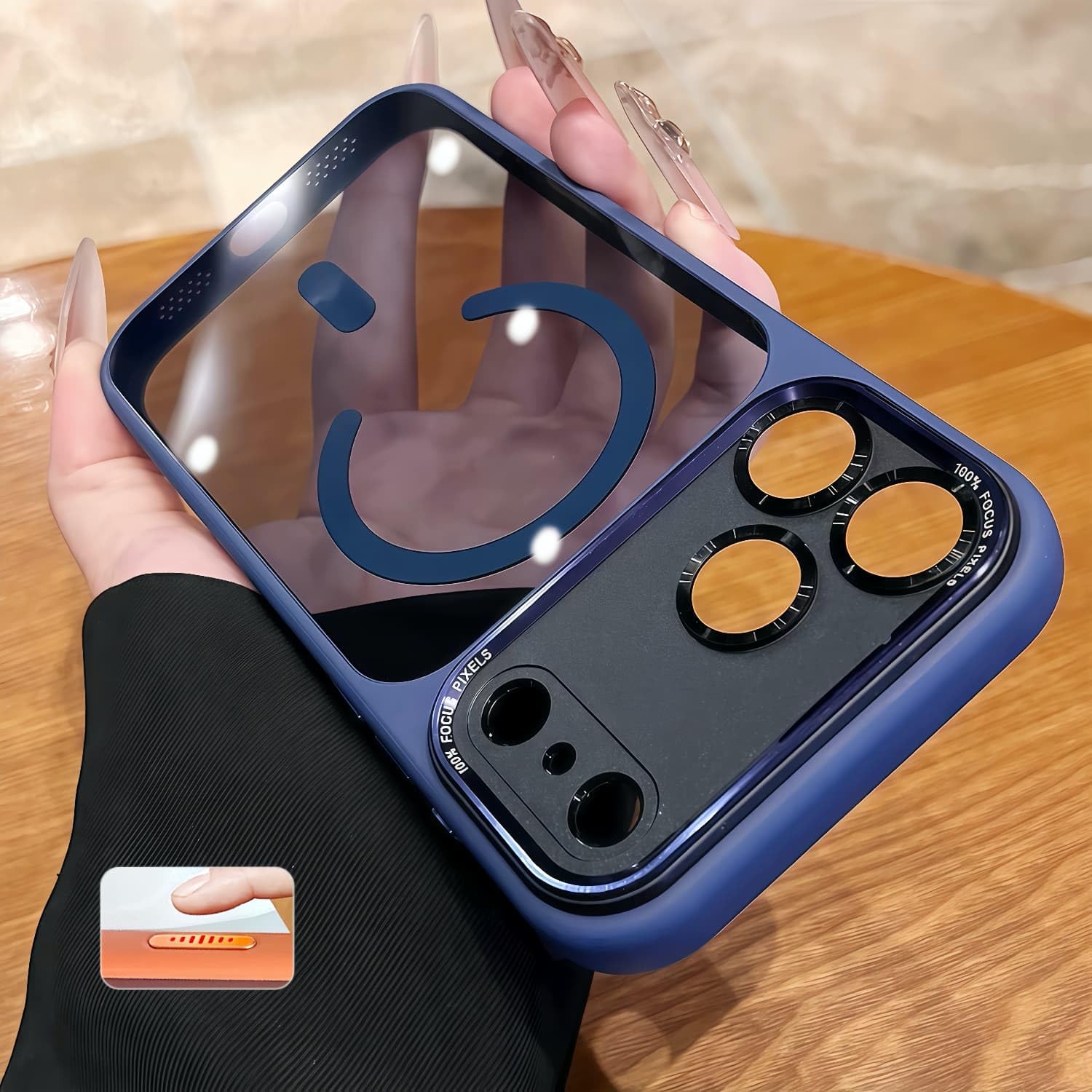 Tecxin iPhone 17 Pro 対応 磁気互換ケース、アップグレード版 [カメラ保護] [MagSafe 対応] [透明マット仕上げ] 耐衝撃保護ケース 6.3インチ - ディープブルー