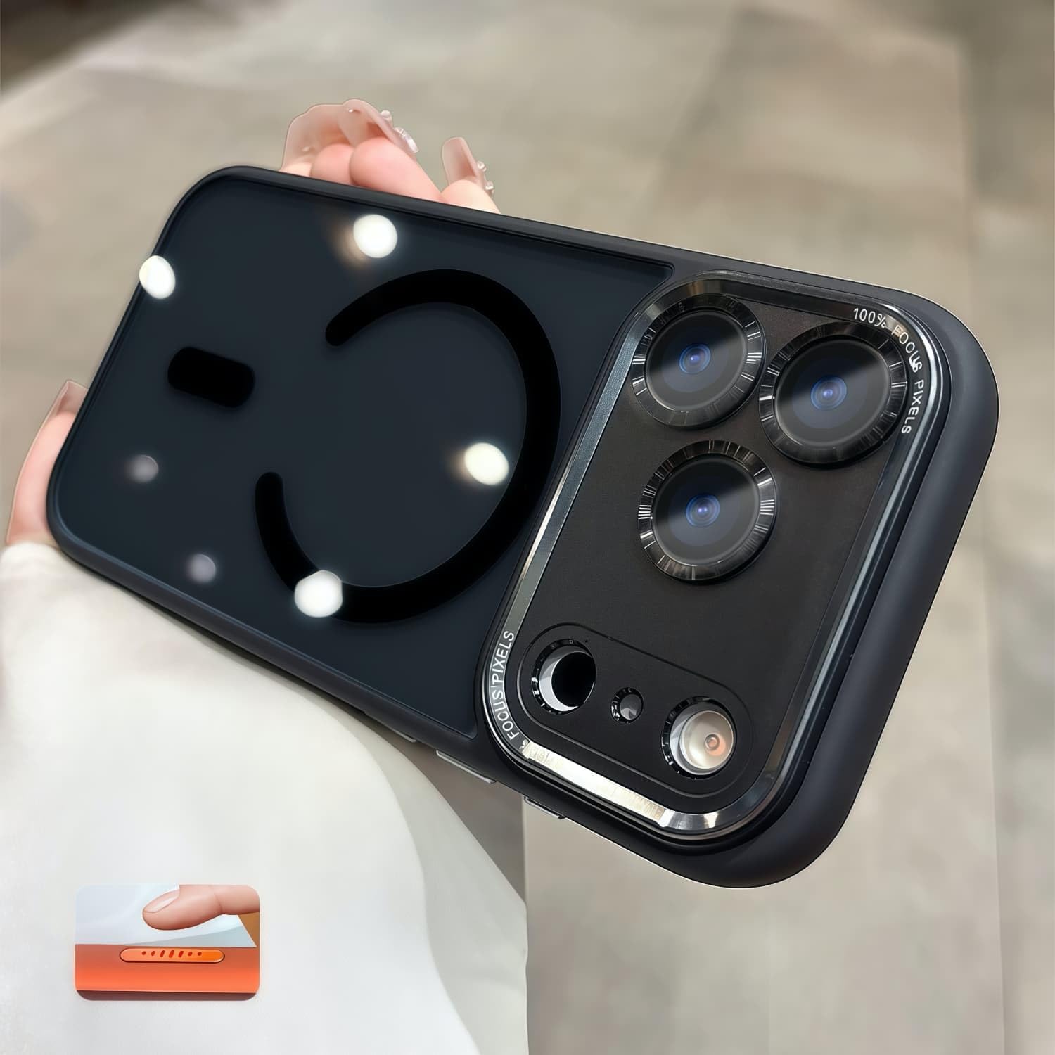 iyite iPhone17 Pro ケース、一体型カメラレンズ保護機能付き、[MagSafe 対応] [ミルグレード耐衝撃落下防止] 透明バックプレーン保護ケース、iPhone 17 Pro用、ブラック｜WES STORE