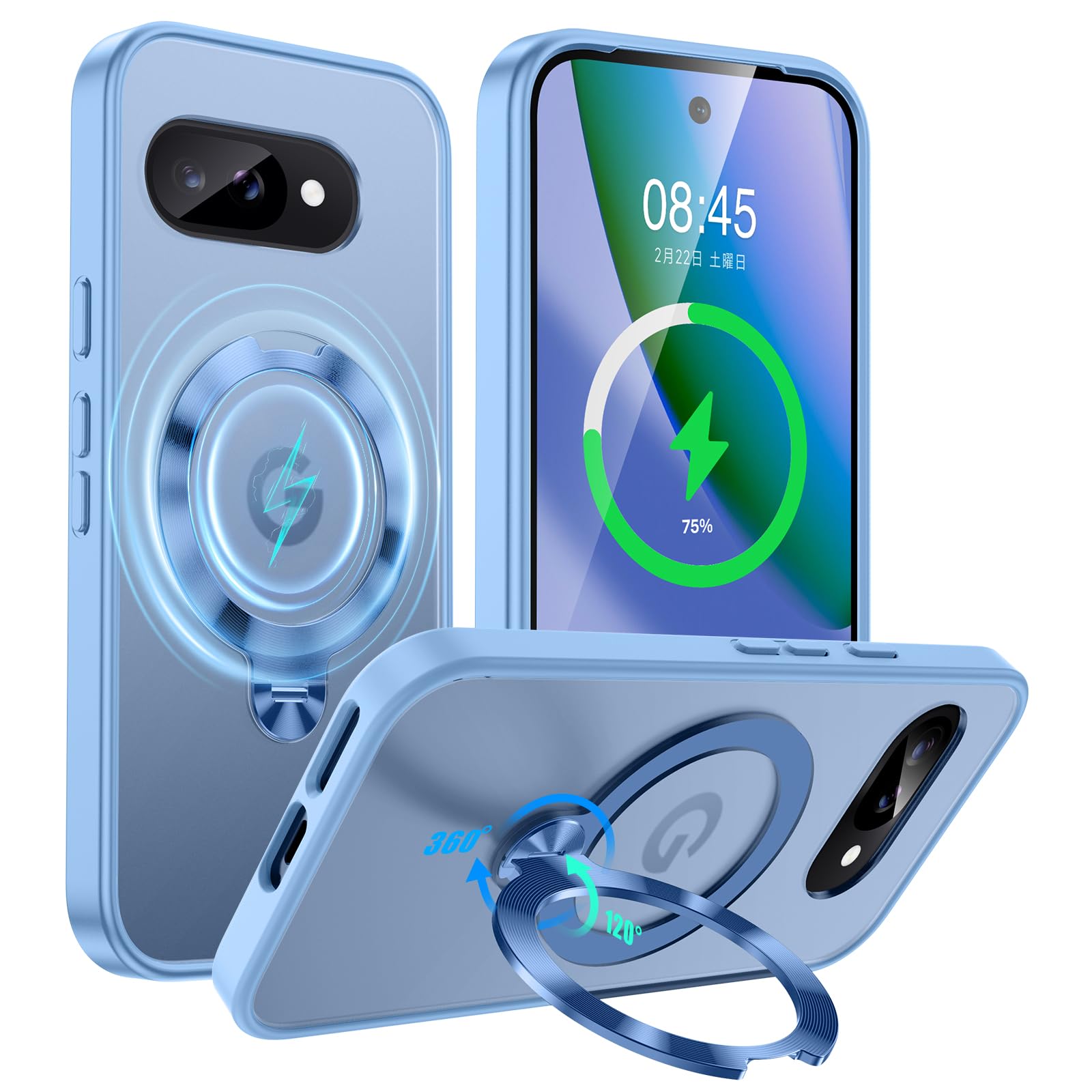 Google Pixel 9a 入れもの MagSafe相応う 360°回転させる 輪っか照明ランプ付き添い人 積み上げる磁石 無線電話申し受ける相応う 画素 9a 入れもの 半澄み切った 手当たり良 指紋押しとどめる 黄?押しとどめる 防滑 米軍MIL標準尺度 耐衝撃 グーグルピ