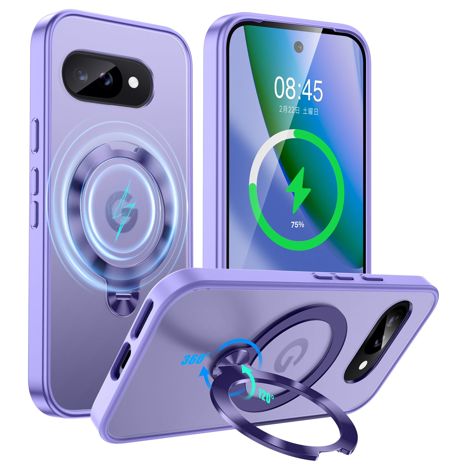 Google Pixel 9a 入れもの MagSafe相応う 360°回転させる 輪っか照明ランプ付き添い人 積み上げる磁石 無線電話申し受ける相応う 画素 9a 入れもの 半澄み切った 手当たり良 指紋押しとどめる 黄?押しとどめる 防滑 米軍MIL標準尺度 耐衝撃 グーグルピ