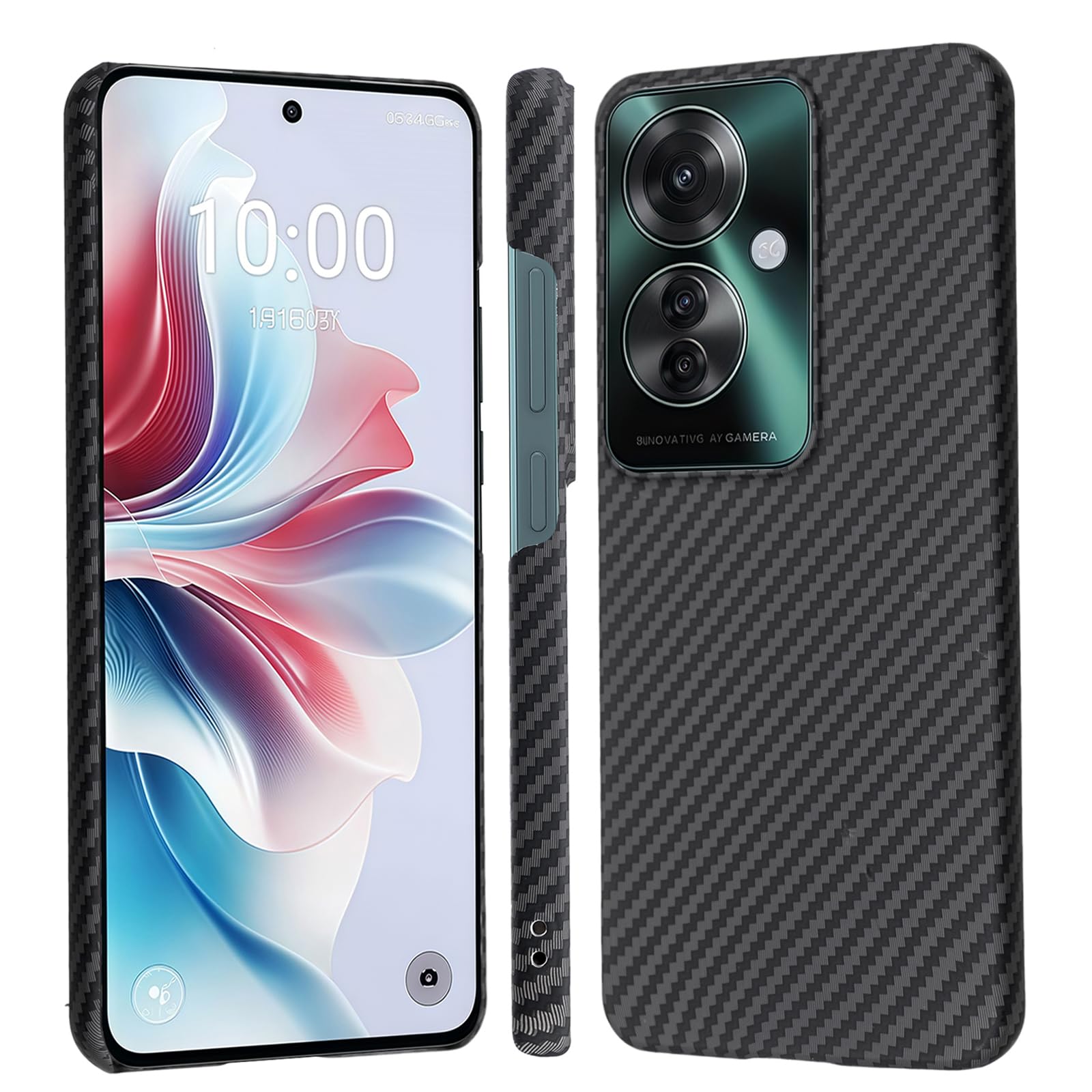 【 Antimam】OPPO RENO11 A /RENO11 F 5G 用 入れもの アラミド衣料繊維製 極薄\u0026超軽さ 炭素風 オッポ リノ11A スマホカバー 指紋押しとどめる 耐衝撃 全面保護すること押しかぶせる Reno11a （黒いこと衣料繊維）