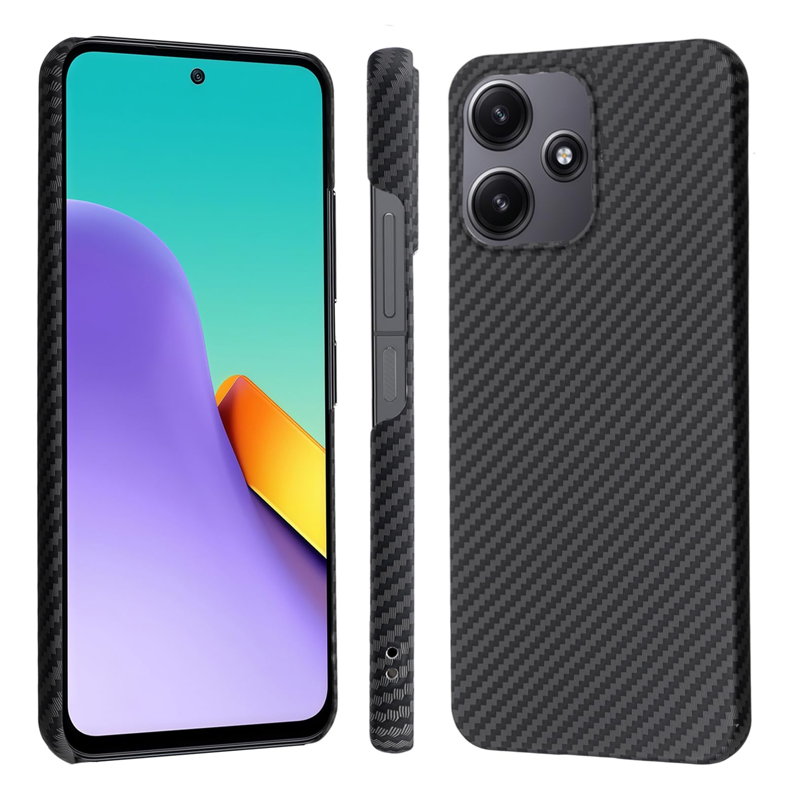 【 Antimam】Redmi 12 5G 用 入れもの アラミド衣料繊維製 極薄\u0026超軽さ 炭素風 赤いことミ12 スマホカバー 指紋押しとどめる 耐衝撃 全面保護すること押しかぶせる redmi125g （黒いこと衣料繊維）