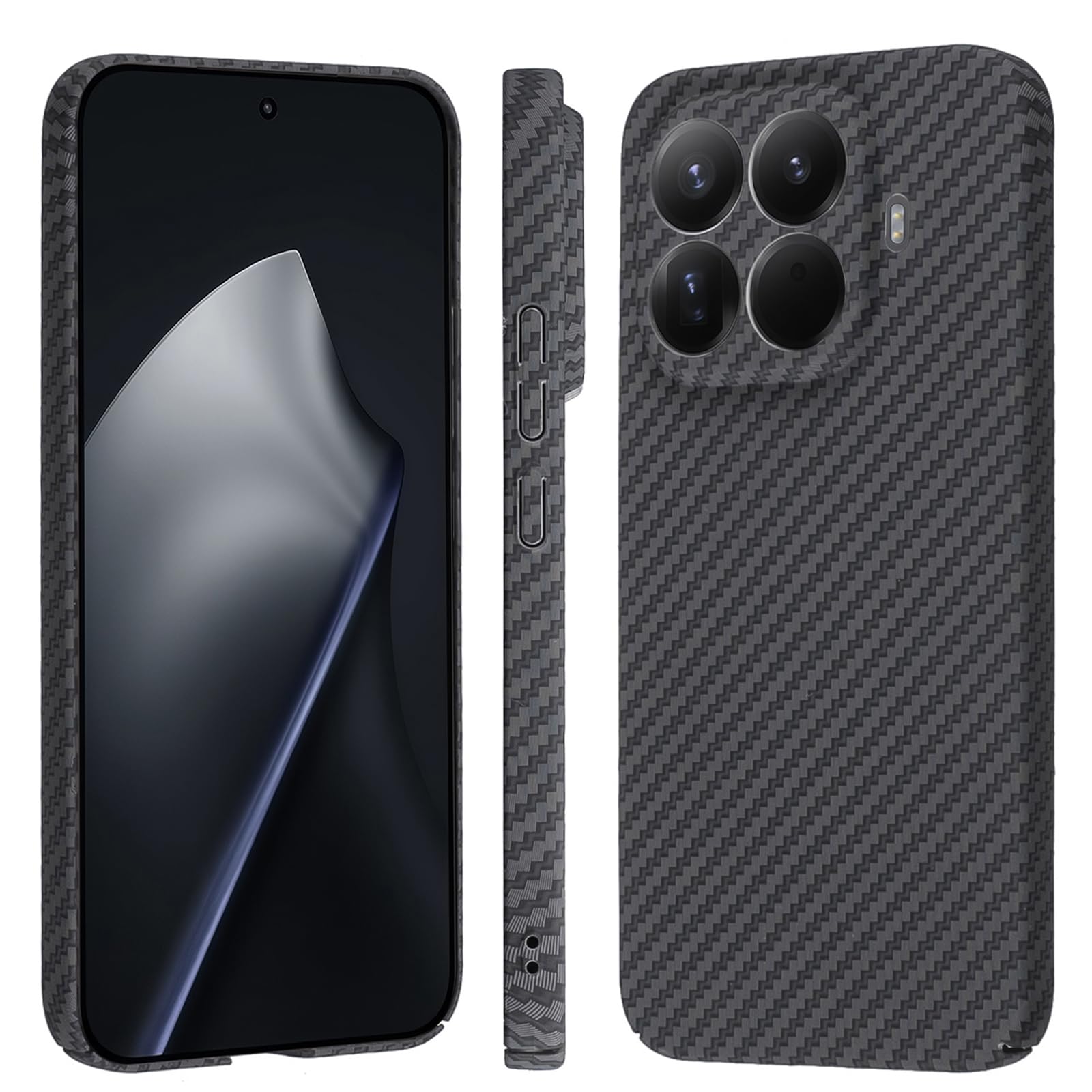 【 Antimam】Xiaomi 15T Pro 用 入れもの アラミド衣料繊維製 極薄\u0026超軽さ 炭素風 シャオミ ミー 15t 労働者階級 スマホカバー 指紋押しとどめる 耐衝撃 全面保護すること押しかぶせる mi15tPro （黒いこと衣料繊維）