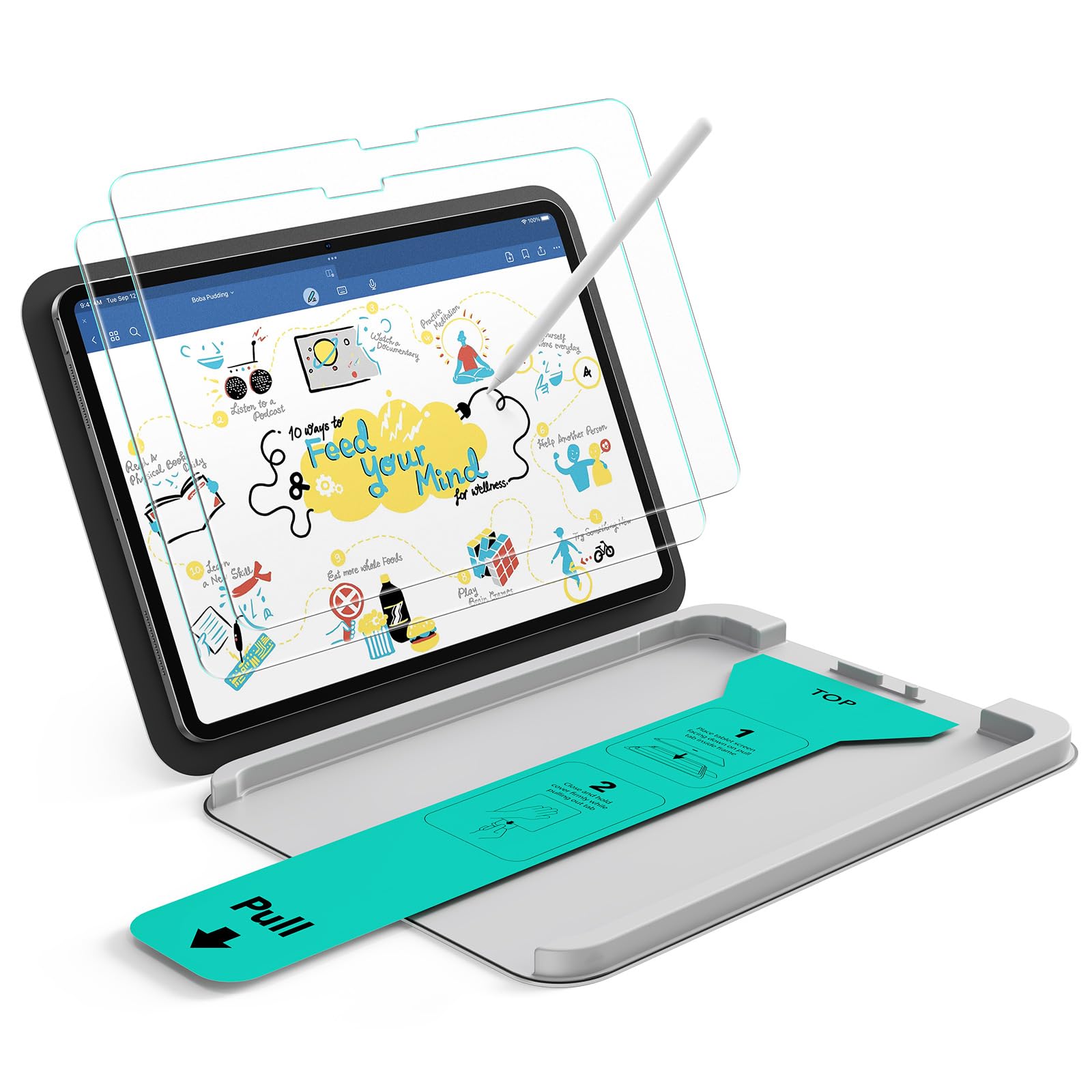 ESR 2枚入り口・入口 iPad Pro 13in（M4/M5）用 ペーパータッチスクリーン保護すること写真フィルム 2024/2025相応う 9H強化因子硝子 UltraFitお盆 書き気味合い引っ敷き質感 書きとどめる・絵を描くことに至適 無条件反射押しとどめる 水の泡無し
