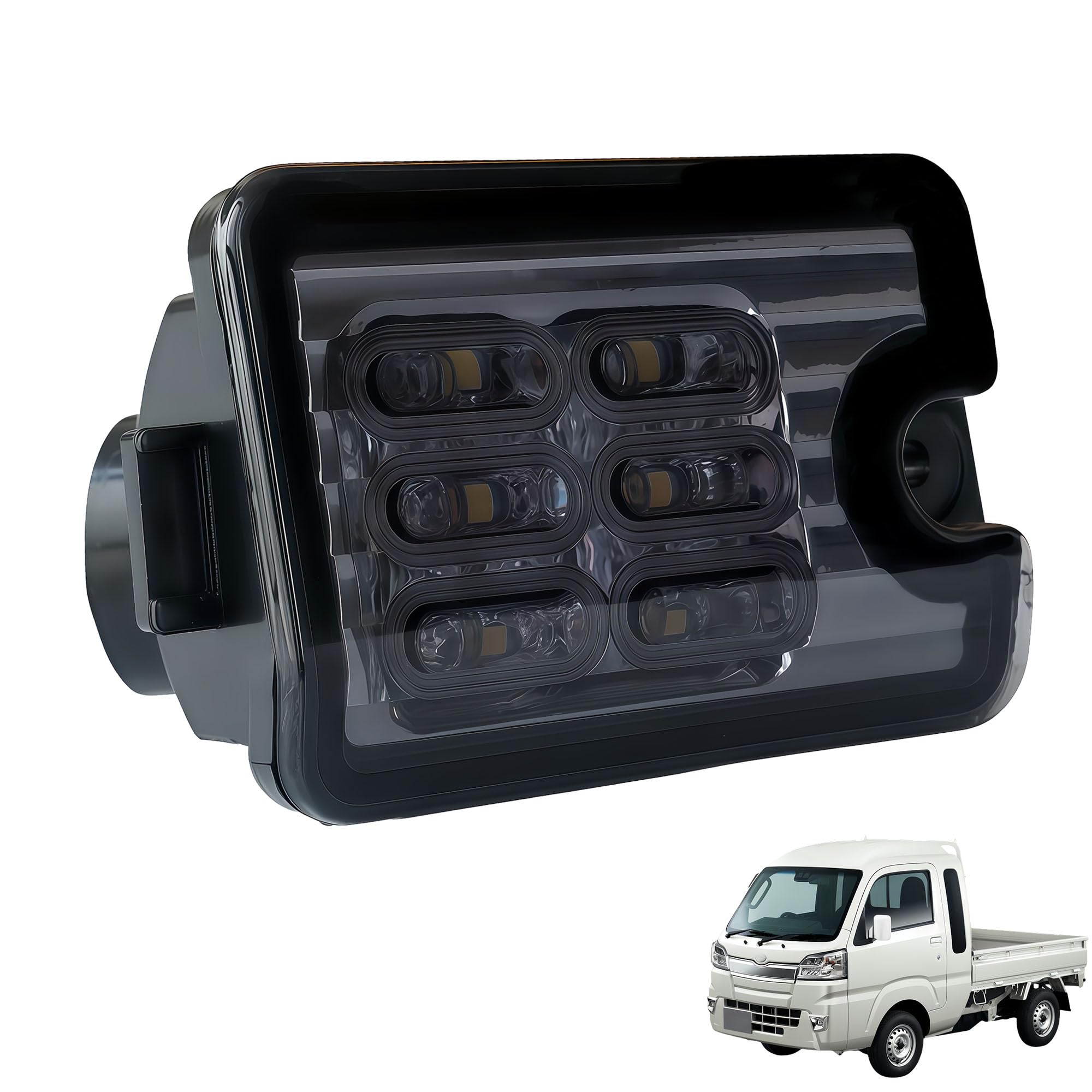 KICARYAJP LED バックランプ ハイゼットトラック S500P S510P ハイゼットジャンボ S500P S510P ピクシストラック S500U S510U サンバートラック S500J S510J 軽トラ 明るさ LED 12発 (スモークレンズ 改良)