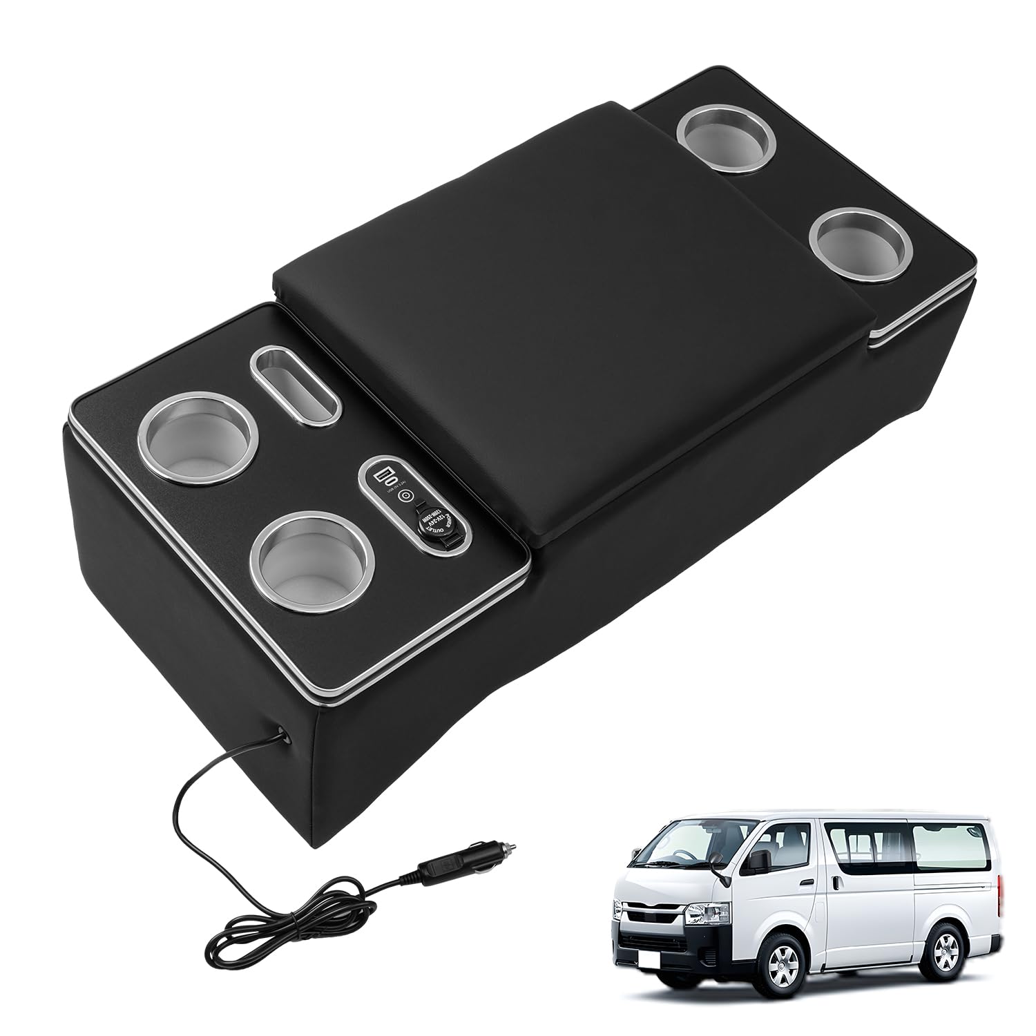 Auto Spec 御機嫌はやりっ児 200系 専用 コンソールボックス LED コンソール ボックス席 アームレスト 真っただ中コンソール 標準尺度 用1型～8型 肘掛け 納めるボックス席 USB 手合いC バン 手押し車 HIACE 200 百貨店 G