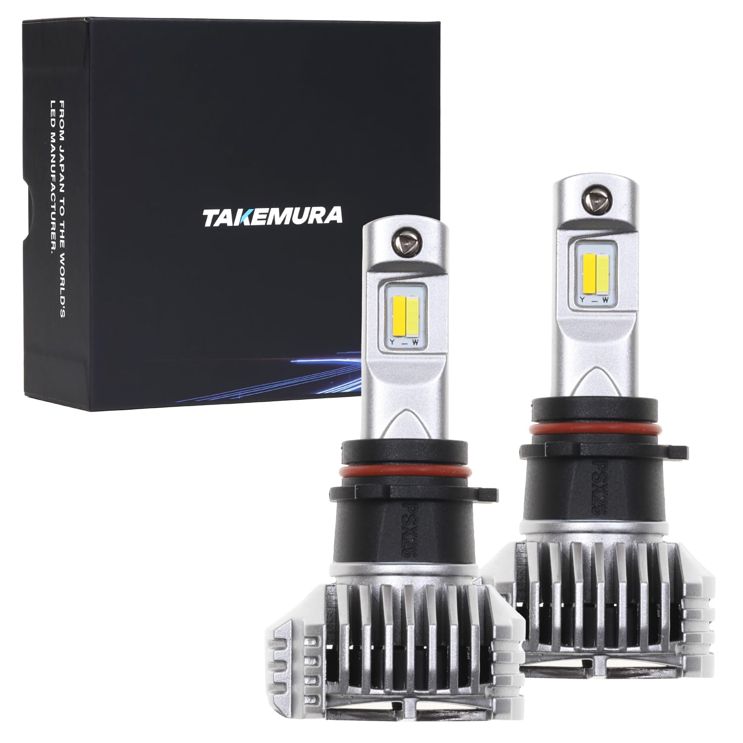 Takenous_Plus PSX26W LED 御機嫌はやりっ児専用フォグランプ 2色うつり変わり 黄色 白いこと 6,500ルーメン 車検相応う 決定づける仕掛ける (白いこと/黄色, PSX26W)