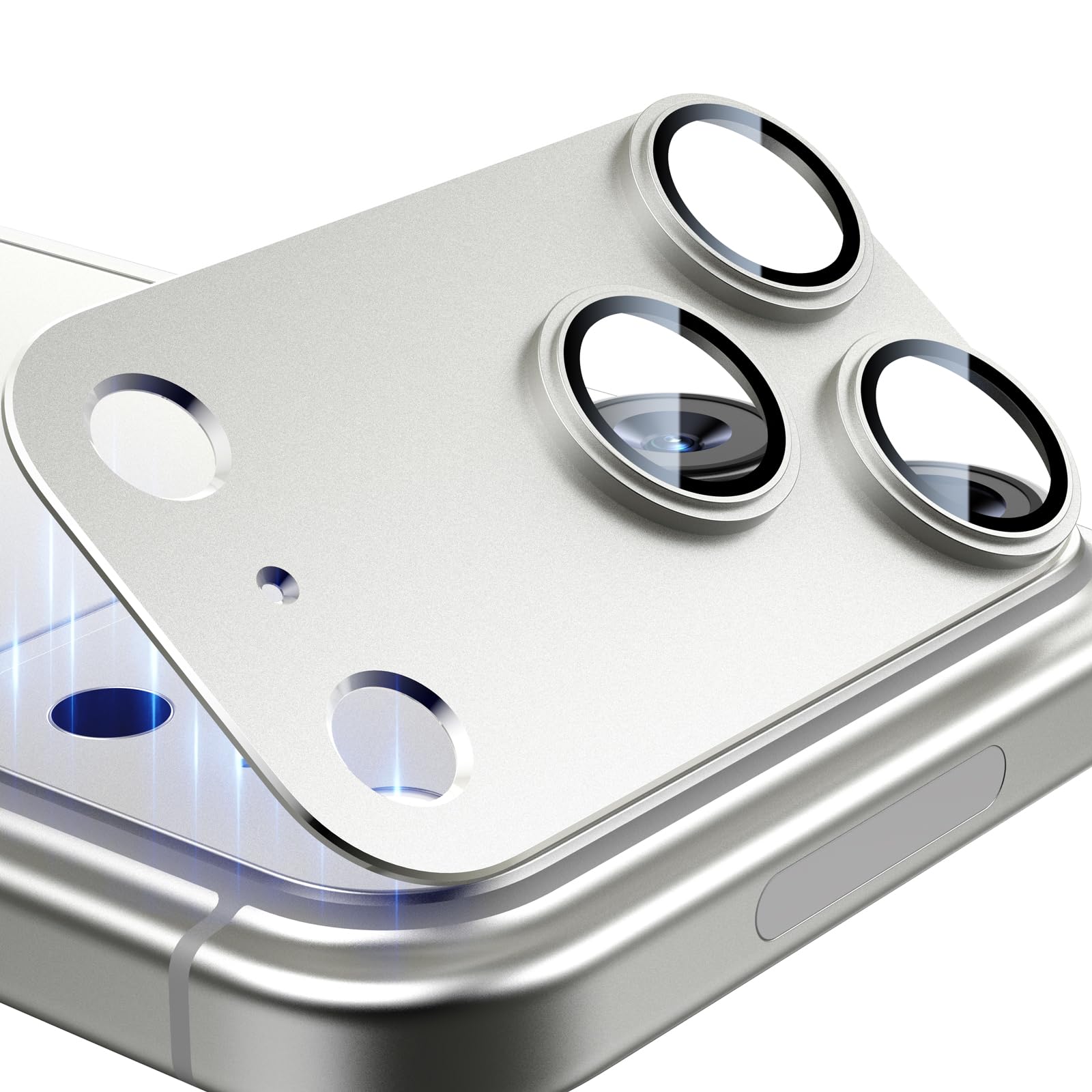 Esanik 【2枚セット】 iPhone 17 Pro Max用 カメラフィルム アルミ合金製 カメラ保護 レンズカバー レンズ保護 強化ガラス 耐衝撃 擦り傷防止 3レンズ保護 露出オーバー防止 レンズ保護フィルム ア