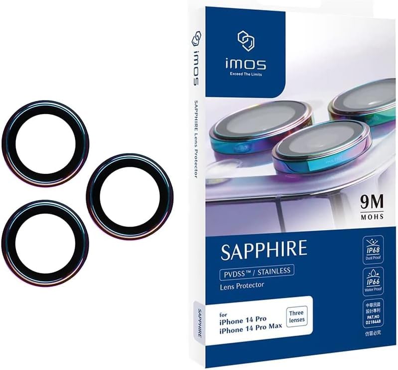 【imos】For iPhone 14 Pro/14 Pro Max Sapphire Aluminium Alloy Lens Protector - Burnt Titanium