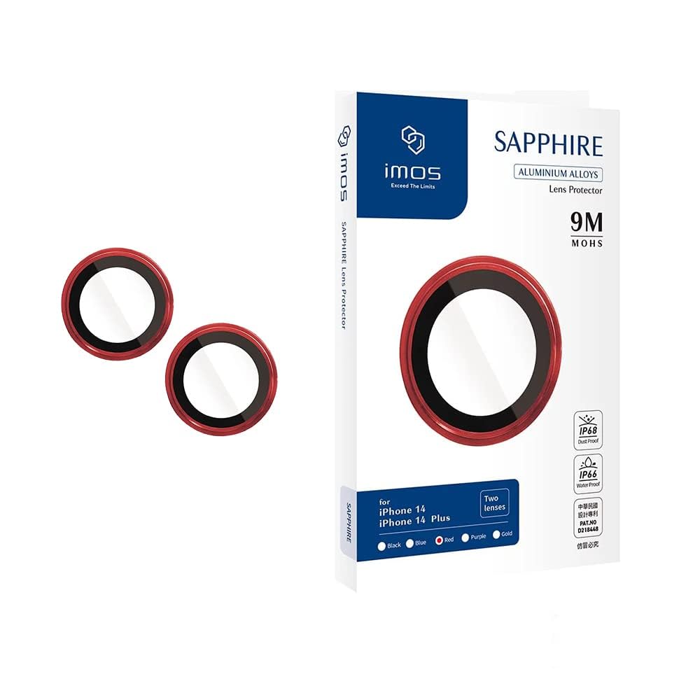 【imos】For iPhone 14/14 Plus Sapphire Aluminium Alloy Lens Protector - Red｜WES STORE