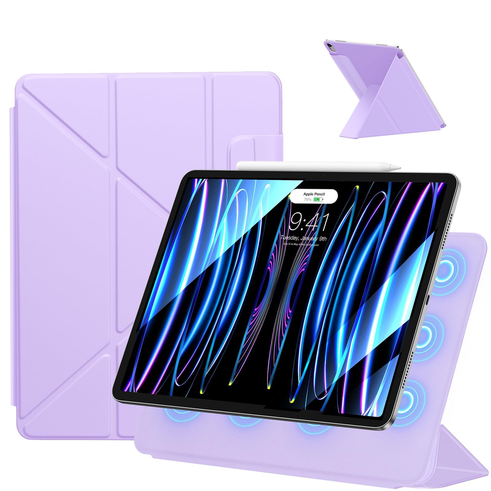 SANDUODD iPad 11時人 容れもの (A16、2025) iPad 第10/11時人 (2022/2025)相応う 豪然たる磁石ねばり着く 横置＆縦置 角度合わせる能力のある ３角形照明ランプ 兼ね合い感 超か細い 極薄 軽さ 耐久性保護すること取りまかなう オートスリープ/