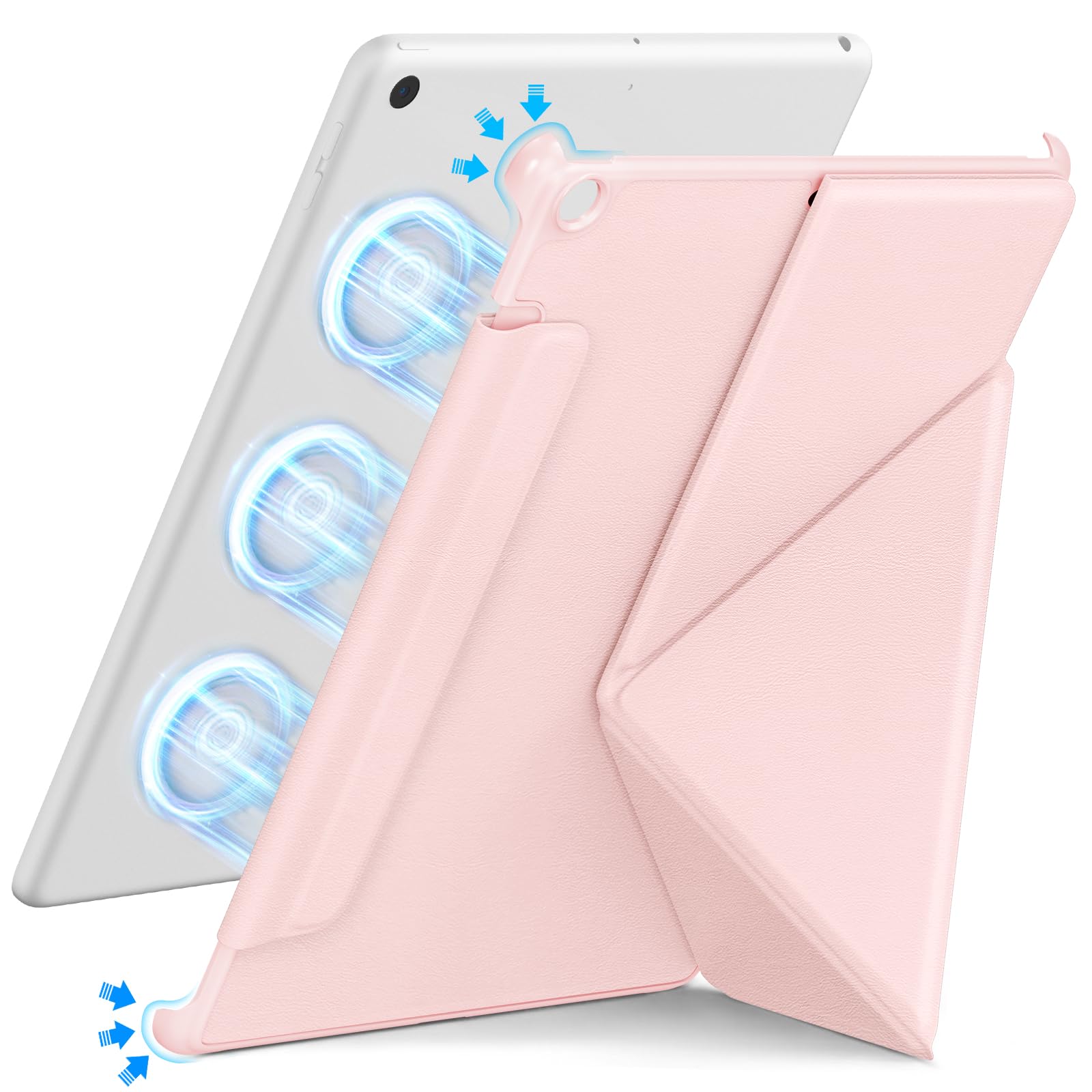 【2025年新登場・エッジ保護・磁気吸着式】HEIGKOIK iPad 9世代 ケース 10.2インチ 2021/2020/2019モデル 第9/8/7世代専用 マグネット吸着 スタンド機能付き 横置き・縦置き対応 超薄型・軽量 三角構造|WES STORE