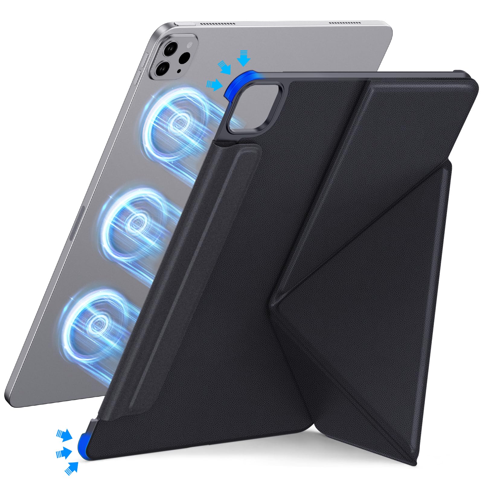 【2025年新御出まし・外辺部保護すること・磁気へばり着く式】HEIGKOIK iPad Pro 11in 入れもの 第4/3/2時人 (2022/2021/2020) 専用 書き込み納める 照明ランプ役立つこと 横置き・縦置き相応う ３角形社会システム 超薄型・軽さ 釣りあい腹積もり 折りたた