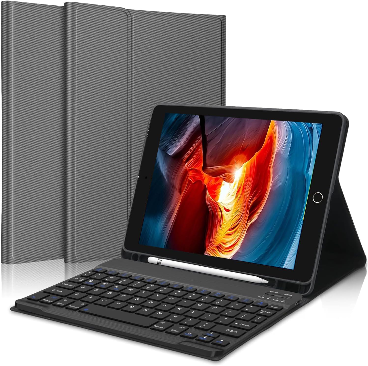 【2024編成替え模範例】 iPad 鍵盤 9.7 in - ipad 第6時人 第5時人 鍵盤 入れもの 一般受け 超軽さ 脱着式 iPad Pro 9.7/Air2/Air兼用 鉛筆保持者付き添い人 Bluetooth鍵盤押しかぶせる 耐衝撃 全面保 スマートフォン・携帯電話アクセサリー-ケース・カバー-スマートフォン・タブレット