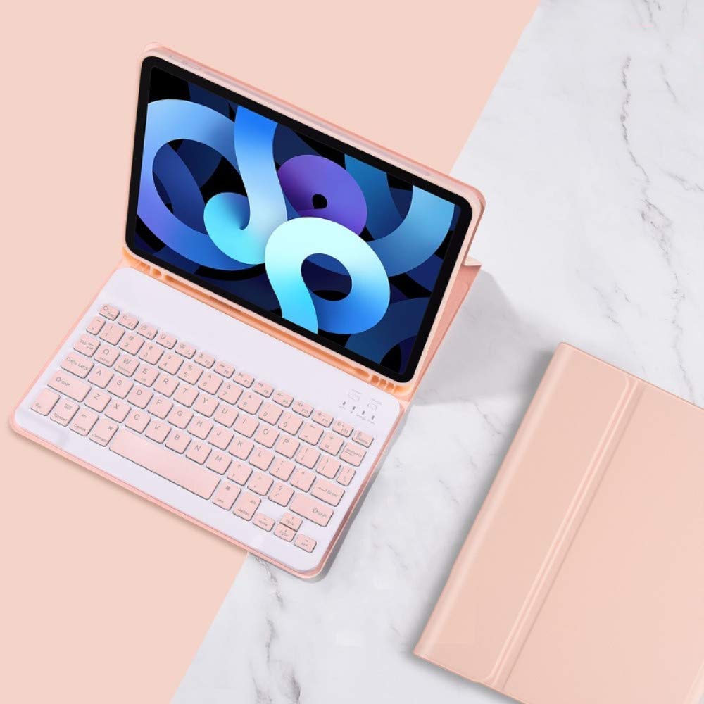 iPad Air 11インチ (M3,M2) キーボードケース キャンディー色 iPad Air 第5/4世代 10.9インチ キーボード 分離式 女性 人気 アイパッド Air5 Air4 カバー カラフル 可愛い レディース,ピンク