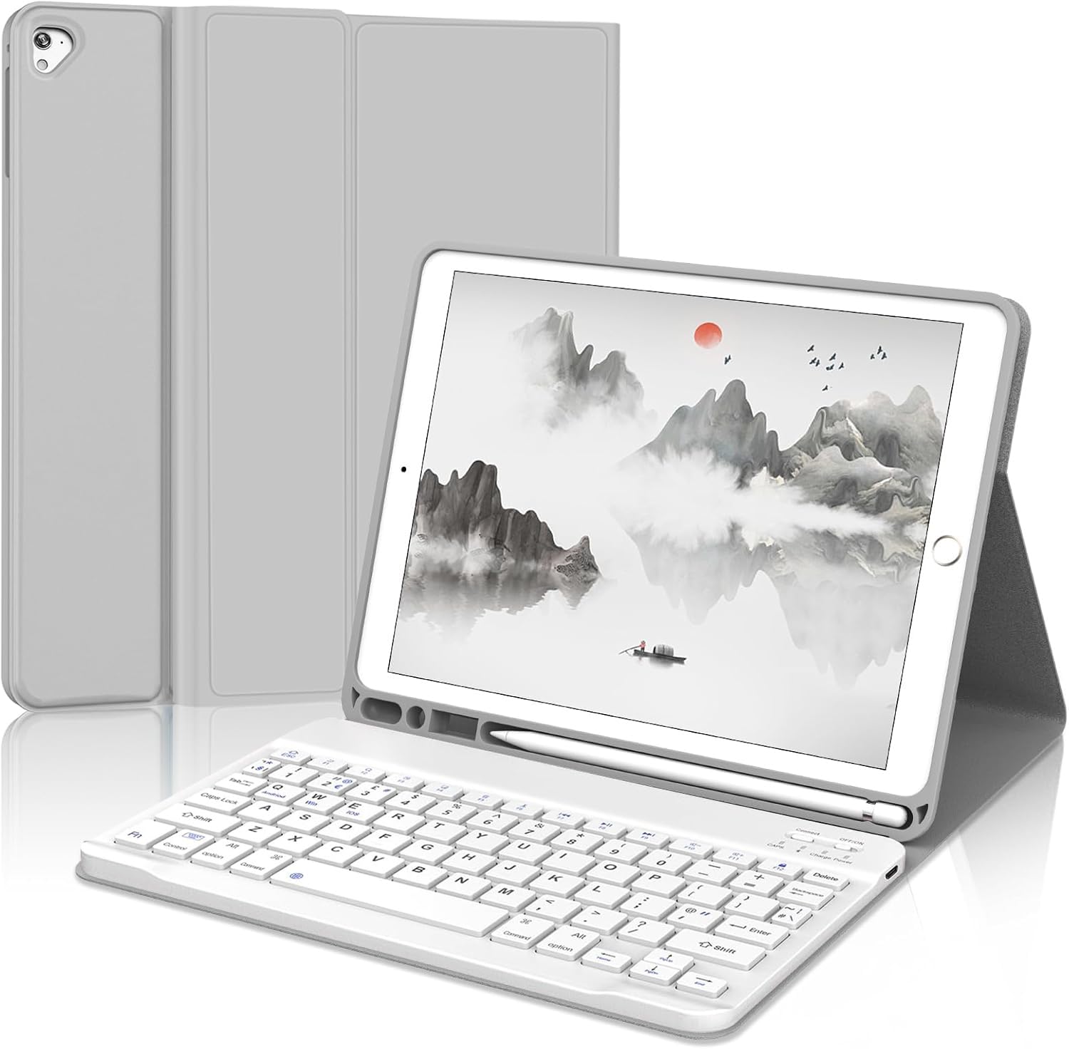 BORIYUAN iPad 鍵盤 入れもの 10.2in/10.5in 第9時人/8時人/7時人 鍵盤押しかぶせる 耐衝撃 [2021/2020/2019] 無線電話 bluetooth 鍵盤付き添い人入れもの iPad Air3/Pro 10.5 脱着式 多角度合わせる オー