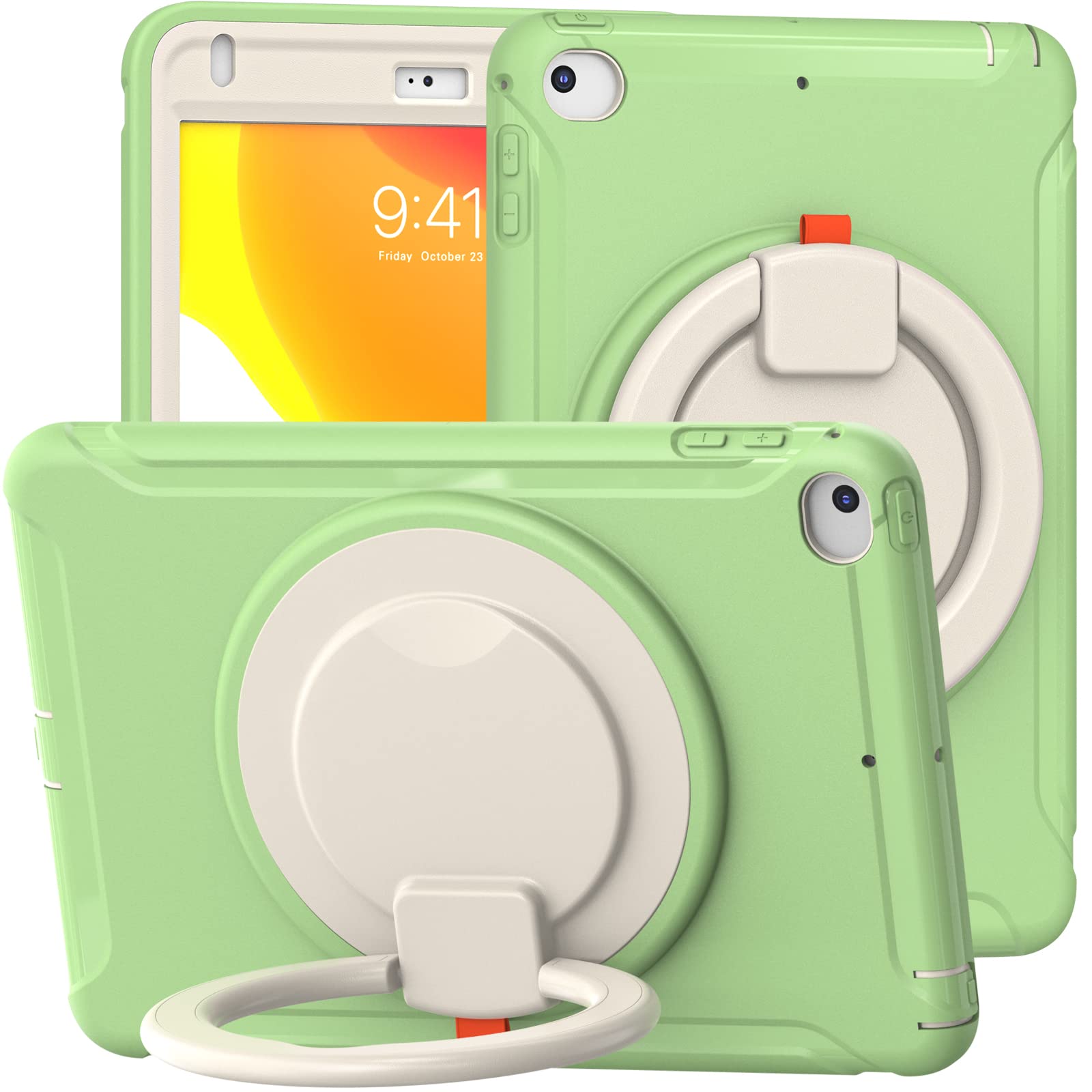 iPad 用 ケース,iPad Mini 用 第4世代 第5世代 2015/ 2019 (7.9インチ) リング付き 衝撃吸収 軽い 頑丈 360°回転スタンド 多方向 ハンドル付 ミニ5 ミニ4 カバー 落下防止 キズ防止 キッズ Mini 5/4 ケース,