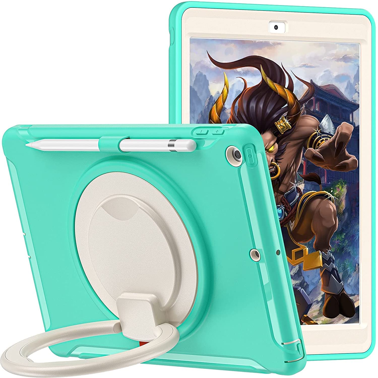 iPad 用 入れもの, 2025新型 iPad Air 13in (M3,2025) 用/Air 13 (M2,2024)/ Pro 12.9in 第6/5/4/3時人 入れもの 輪っか付き添い人 ぼうぜん自失吸いいれる 向こう見ず 牢固たる 360度回転させる照明ランプ 持ち二号さん 手持ち部分付 覆いかぶせる 落っこちる押しとどめる キ