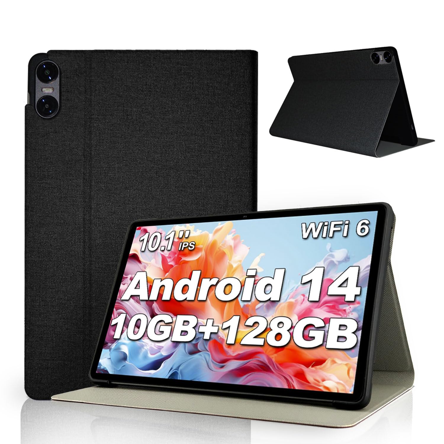 TECLAST P30T / P30/P33 用 ケース YAJOJO 角度調整 スタンド 薄型 軽量 擦り傷防止 全面保護型 スタンド機能付き ハードカバー TECLAST P30T / P30/P33 タブレット 対応 (ブラック)