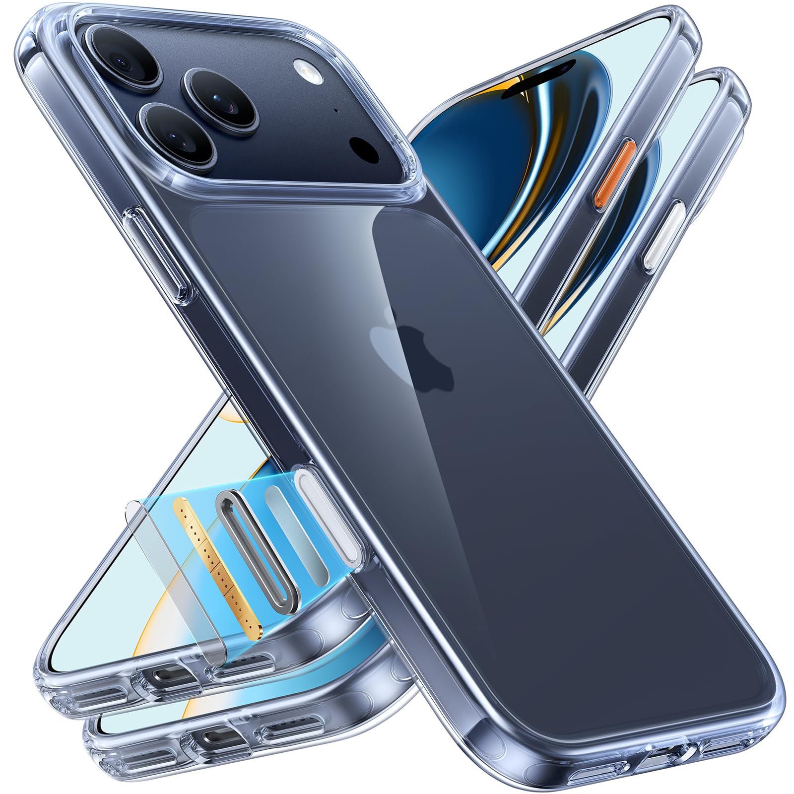 TORRAS For iPhone 17 Pro Max ケース 【極上透明・黄変防止】 指紋防止 透明 黄ばみ防止 3倍米軍MIL規格 耐衝撃 ストラップホール付き ボタン付属 6.9インチ 「Diamond Clear」 クリア|WES STORE