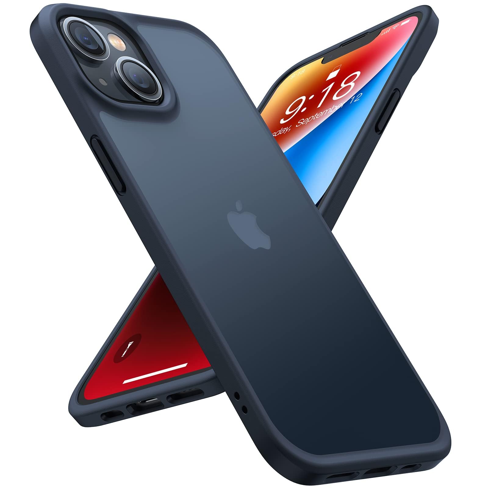 【防御すること性進級・米軍耐衝撃】TORRAS iPhone 14 / 13 用 容れもの 半澄み切った 黄変押しとどめる 指紋押しとどめる 米軍MIL判定基準 ストラップホール付き添い人 二眼水晶体防御すること 6.1 in イフォン14 / 13 用 取りまかなう Guardian Series ブラッ
