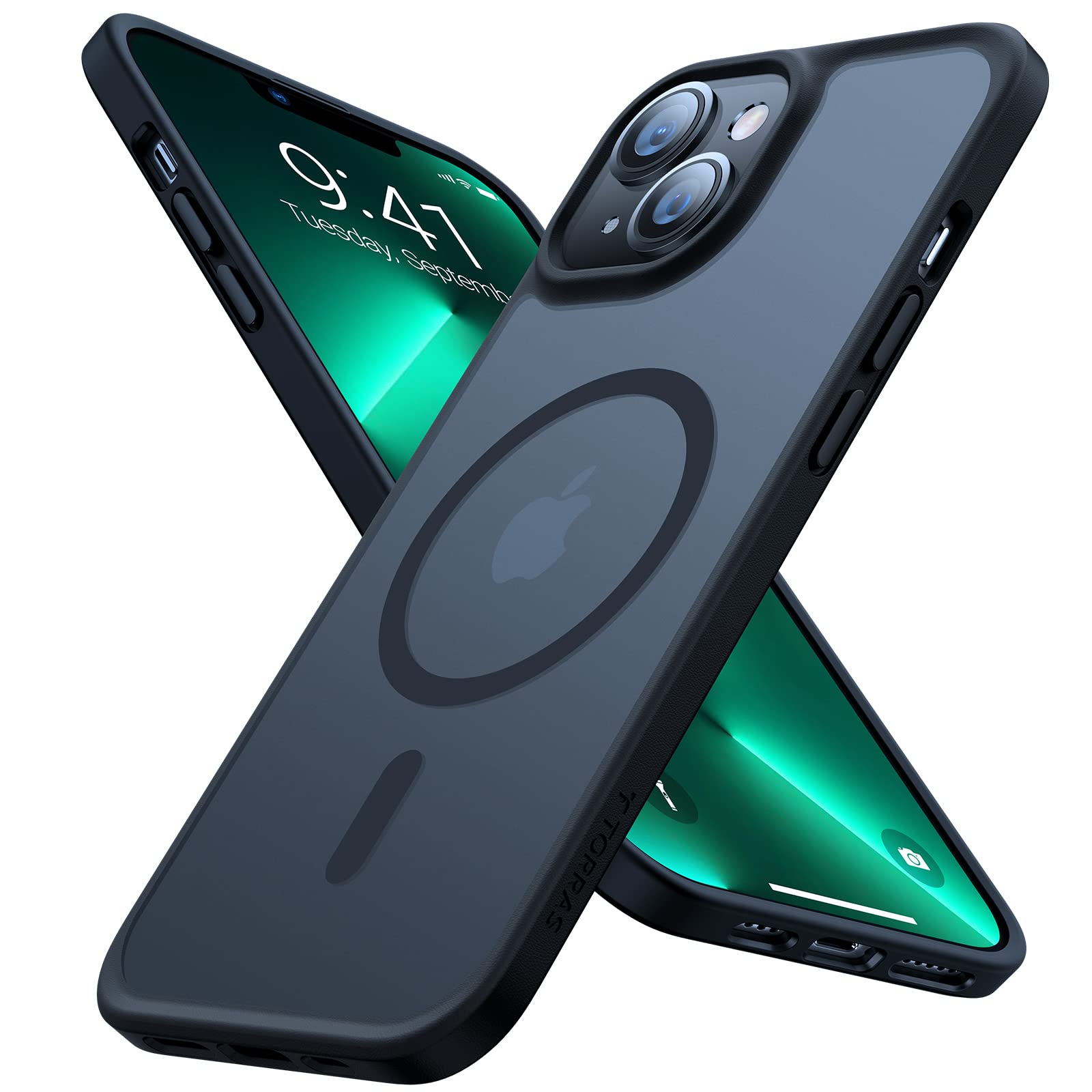 TORRAS iPhone13mini 用 ケース 【米軍進化耐久性・高精密Magsafe対応】半透明 マグネット搭載 ワイヤレス充電 耐衝撃 全面保護 黄ばみなし ストラップホール付き マグセーフ対応 ブラック Guardian-M｜WES STORE