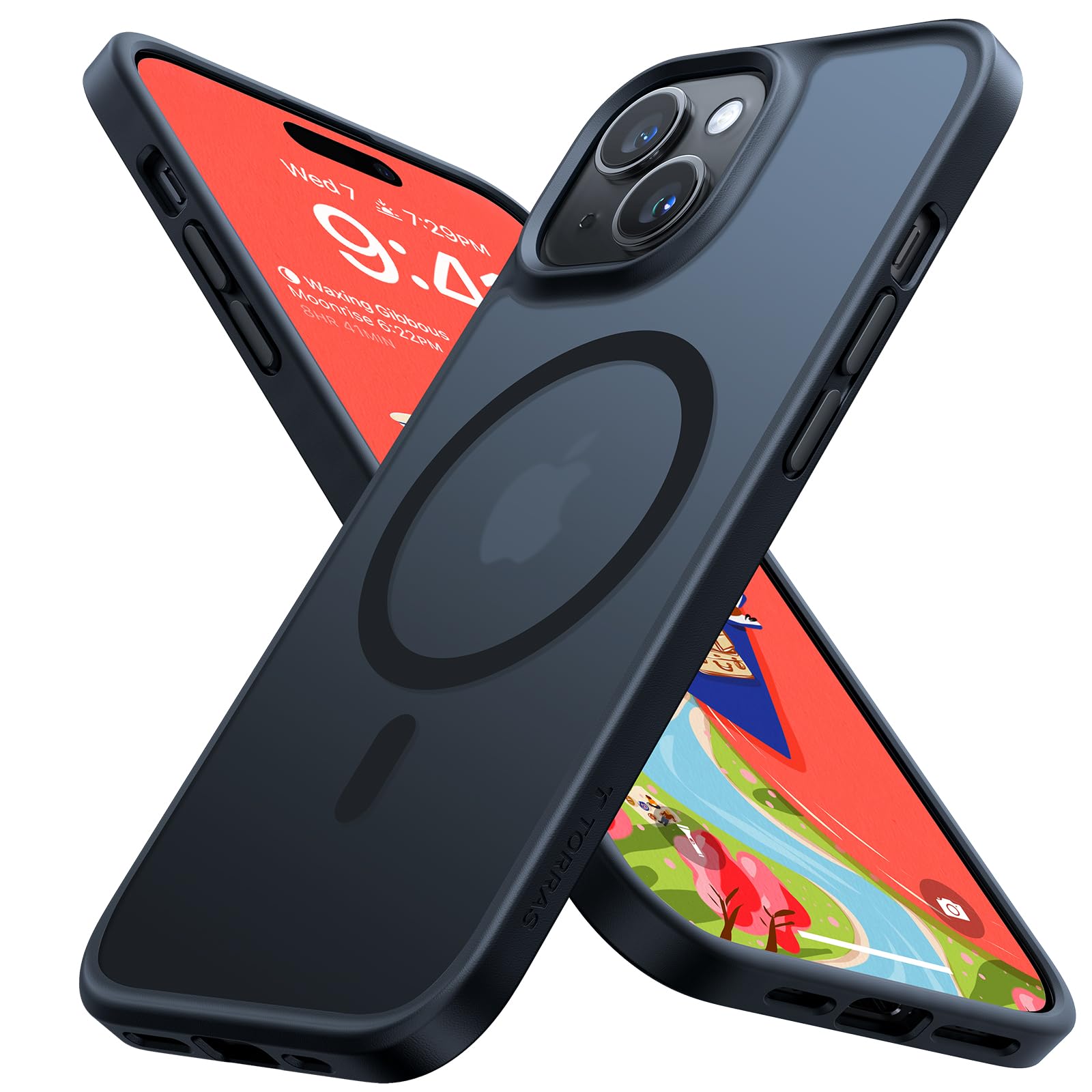 TORRAS iPhone 15 用 ケース 【米軍進化耐久性・高精密 Magsafe対応】マグネット搭載 黄ばみなし 耐衝撃 指紋防止 傷防止 ワイヤレス対応 半透明 ストラップホール付き Guardian-Mag 黒 マットブラッ 8,477円