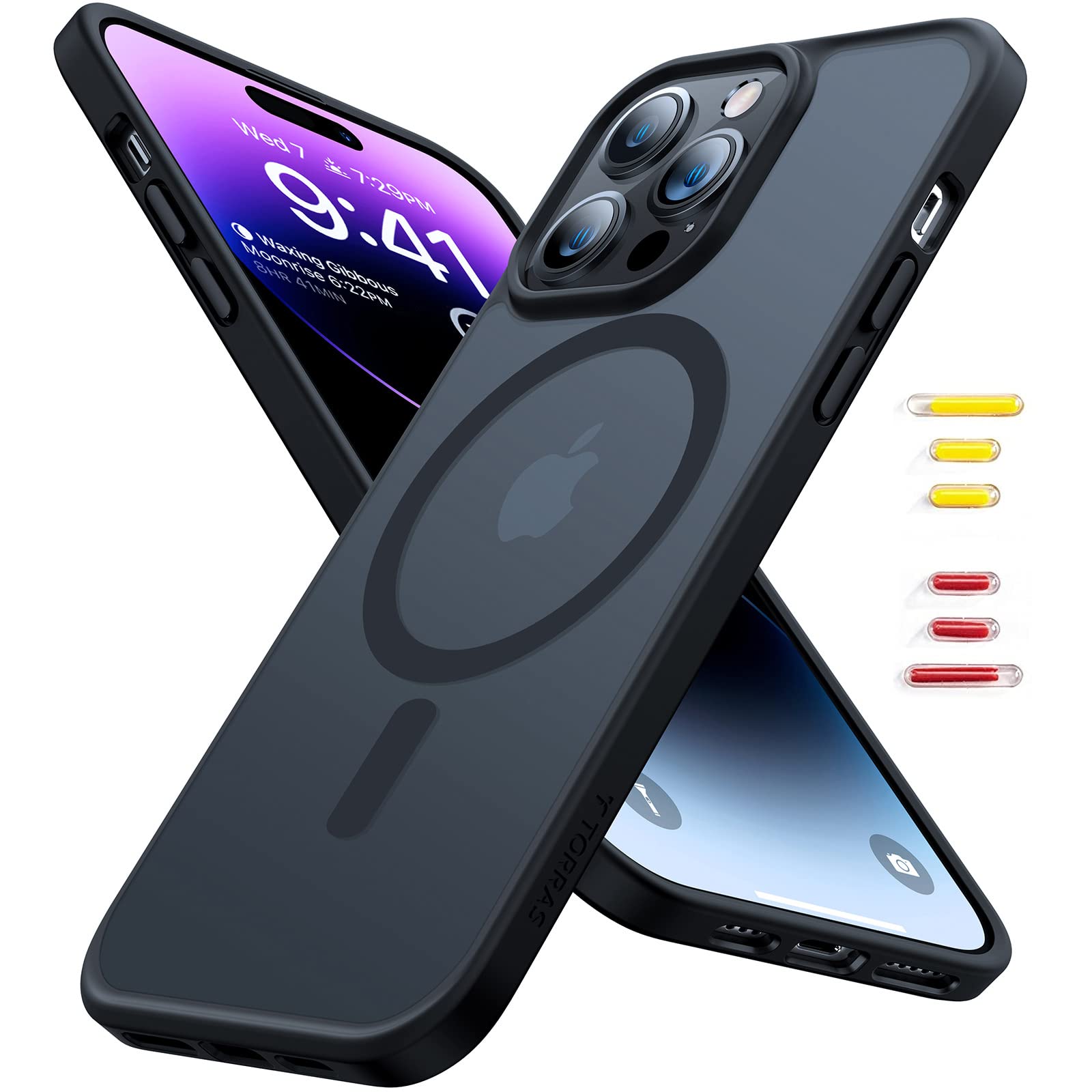 【米軍標準尺度・MagSafe相応う】TORRAS iPhone 14 pro 用 容れもの 半澄み切った 磁石積み上げる 耐衝撃 引っ敷き感 黄ばみなし ストラップホール付き添い人 マグセーフ相応う 針金受け答え申し受ける相応う 2023新版 引っ敷き黒いこと