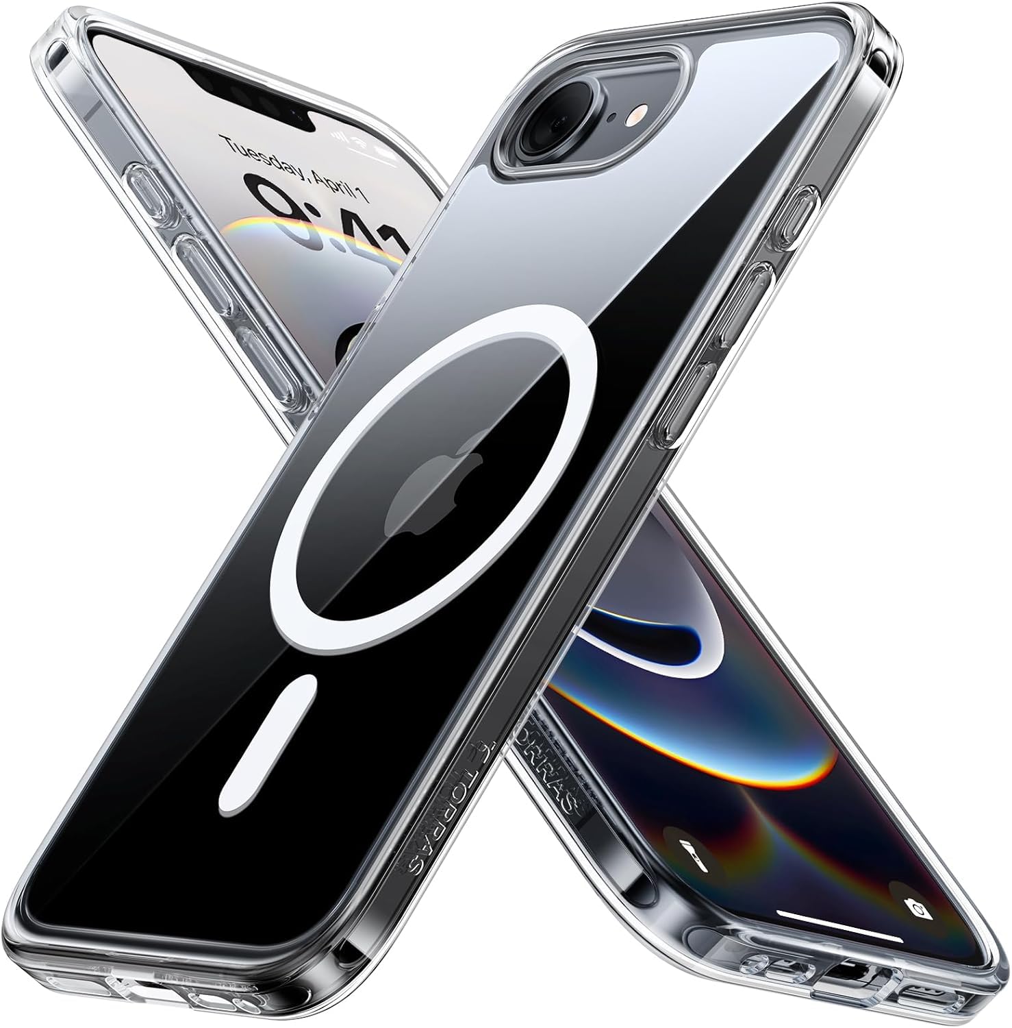 TORRAS iPhone 16e 用 ケース【透明度爆上がり・高?力マグネット】Magsafe対応 2025 透明 耐衝撃 指紋防止 黄ばみなし 米軍MIL規格認証 マグセーフ対応 指紋防止 滑り止め ワイヤレス充電 レンズ保