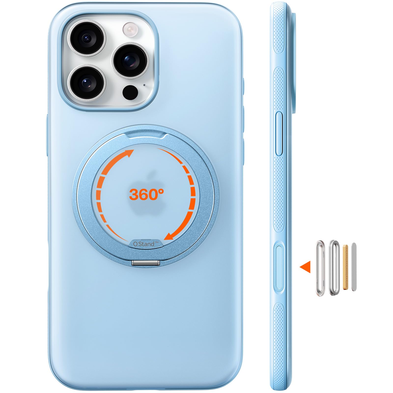 TORRAS iPhone 16 Pro Max 用 ケース【動画視聴ベストケース】多機能一体360&deg;回転スタンド 2025 半透明 耐衝撃 マット感 黄ばみなし レンズ保護 ストラップホール付き magsafe ワイヤレス充電対応 iphon｜WES STORE