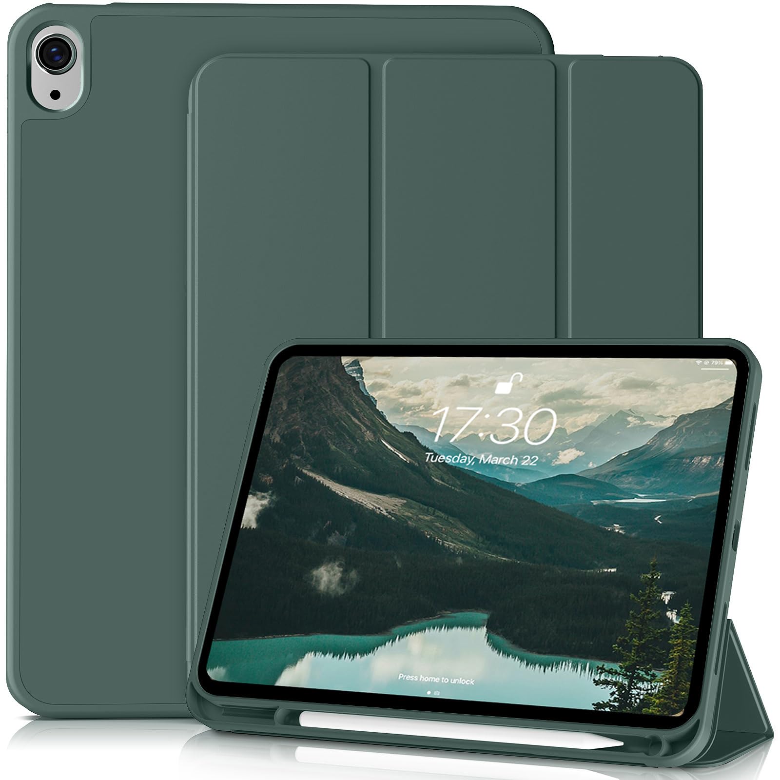 KenKe iPad (A16) 11インチ 2025モデル 11世代 ケース iPad 第 10世代 10.9インチ 2022 薄型 軽量 耐衝撃 TPU材質 ケース Apple Pencilペン収納 三つ折り スタンド スマート カバー オートスリープ/ウェイク機