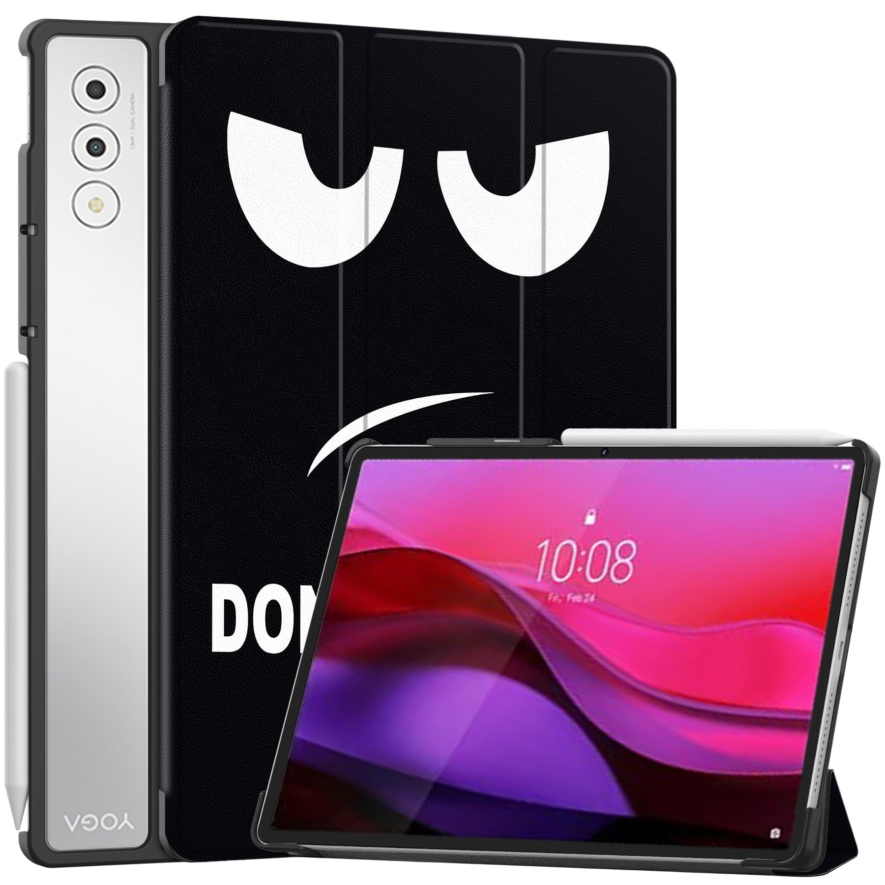 Gosento For Lenovo Yoga Tab Plus/Yoga Pad Pro AI 12.7インチ 2025 ケース スタンド機能付き 開閉式三つ折薄型スタンドケース PUレザー Yoga Pad Pro AI カバー (YJ）