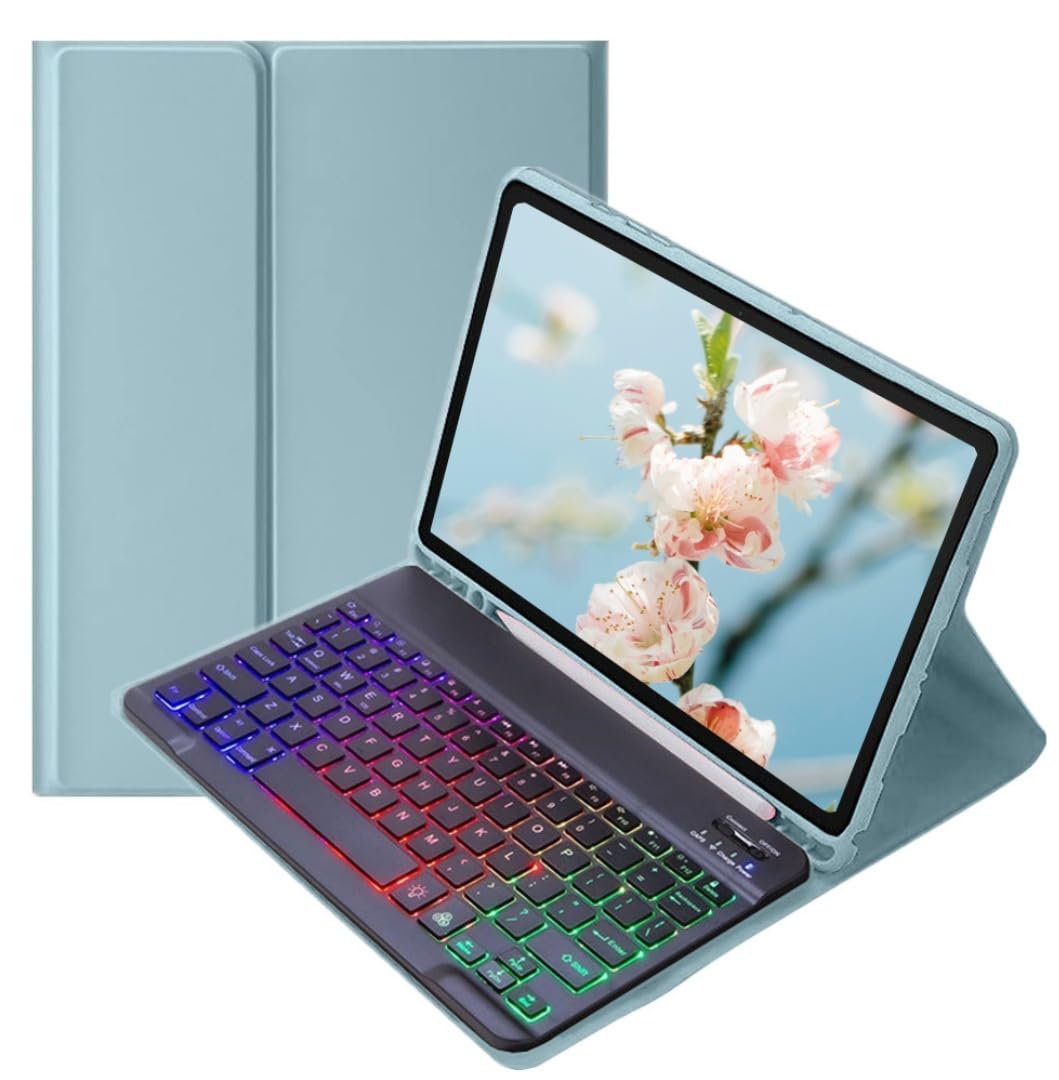 Disonbeir 派手うしろ側ともし火付き添い人 相応う iPad 10.2 iPad 第9/8/7時人 iPadAir3 iPadPro10.5in 鍵盤入れもの 着飾る 好いたらしい バックライトキーボード 入れもの 磁石引きはなす式 教え子 商行為,霧ブ