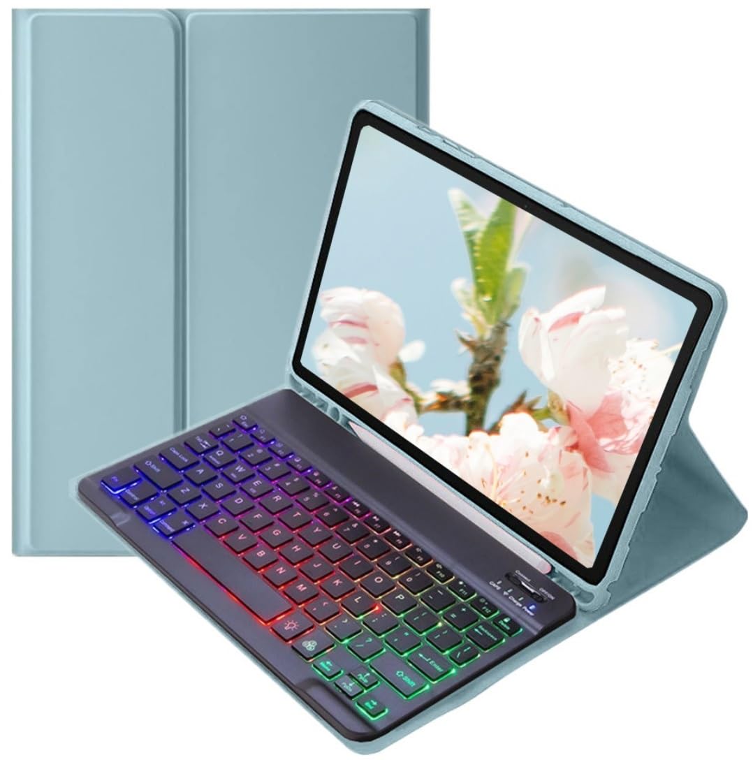 Disonbeir 派手うしろ側ともし火付き添い人 相応う iPad 9.7in iPad 第6時人 第5時人 Air Air2 iPadPro9.7 鍵盤入れもの 着飾る 好いたらしい光る 鍵盤 入れもの 磁石引きはなす式 光る 教え子 商行為,霧ブ