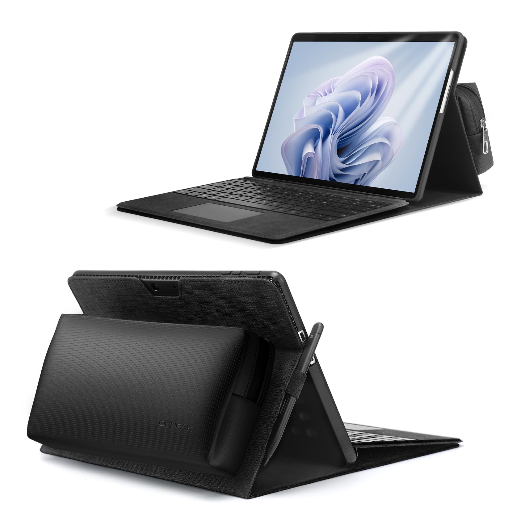 Omnpak Microsoft Surface Pro 11 /Surface Pro 10 /Surface Pro 9 容れもの, 軽さ防御すること, Surface Pro鍵盤相応う, 取りはらい能力のある納める容れもの付き添い人, 陰電子書きものゼムクリップ付き添い人