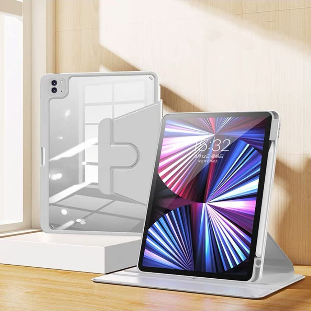 360度回転 2024 iPad mini 7 8.3インチケース,2021 ipad mini 6 ケース 手帳型 アイパッド ミニ 7/6 カバー クリア オートスリープ機能 耐衝撃 おしゃれ 透明 軽量カバー (iPad Mini 7/6, グレー)