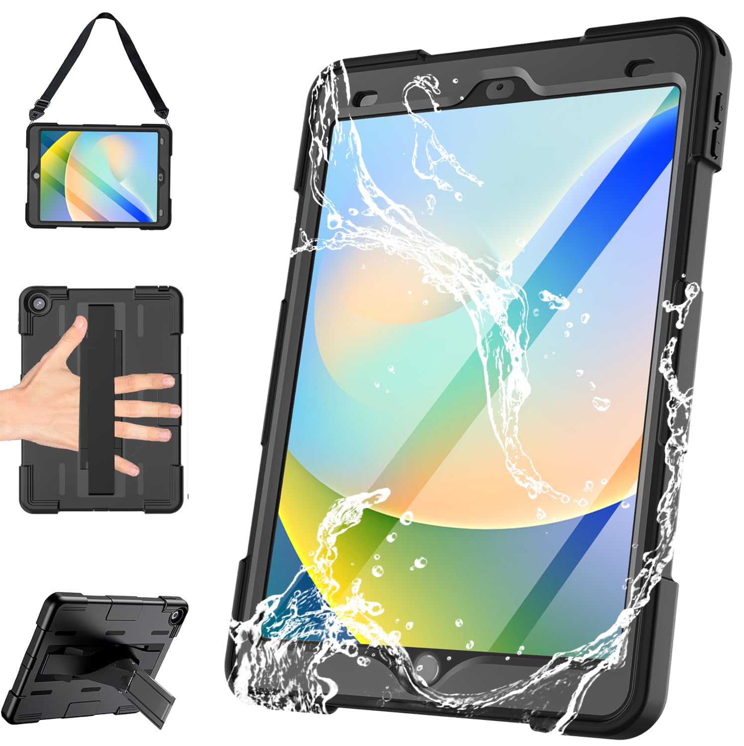 Glhty iPad 10.2防水ケース 【2024 第9世代[2021］/第8世代[2020］/第7世代[2019］防水ケース アイパッドカバー10.2インチ IP68防水規格 軽量 型 耐衝撃 水場 全面保護 安心感 スタンド機能 ストラップ付｜WES STORE