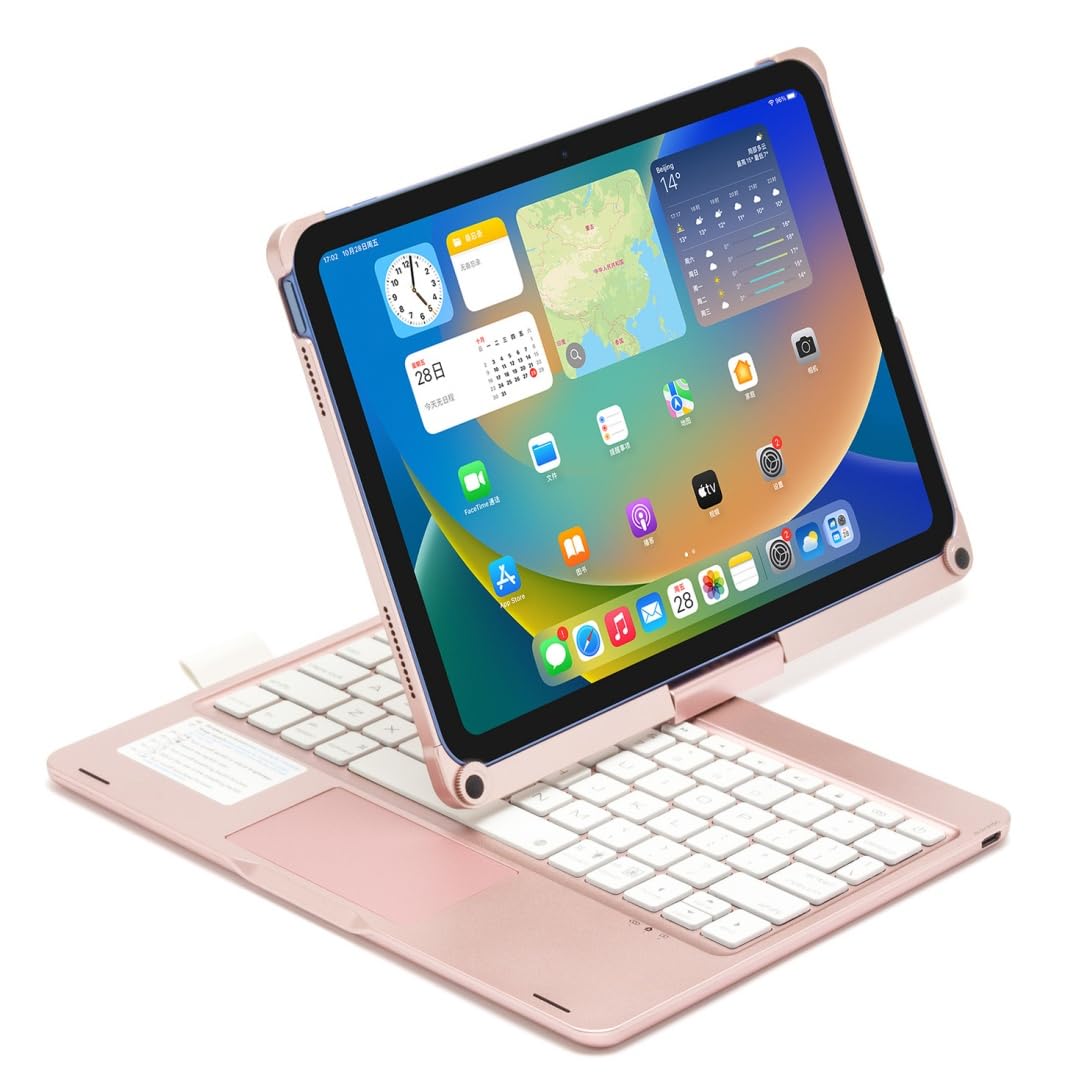 360度回転 2022 iPad 第10世代 10.9インチ/ 2025 iPad 第11世代 (A16 、11インチ) キーボードケース タッチパッド バックライト付き 折りたたみ アイパッド10 キーボード カバー 一体型 トラックパッド|WES STORE