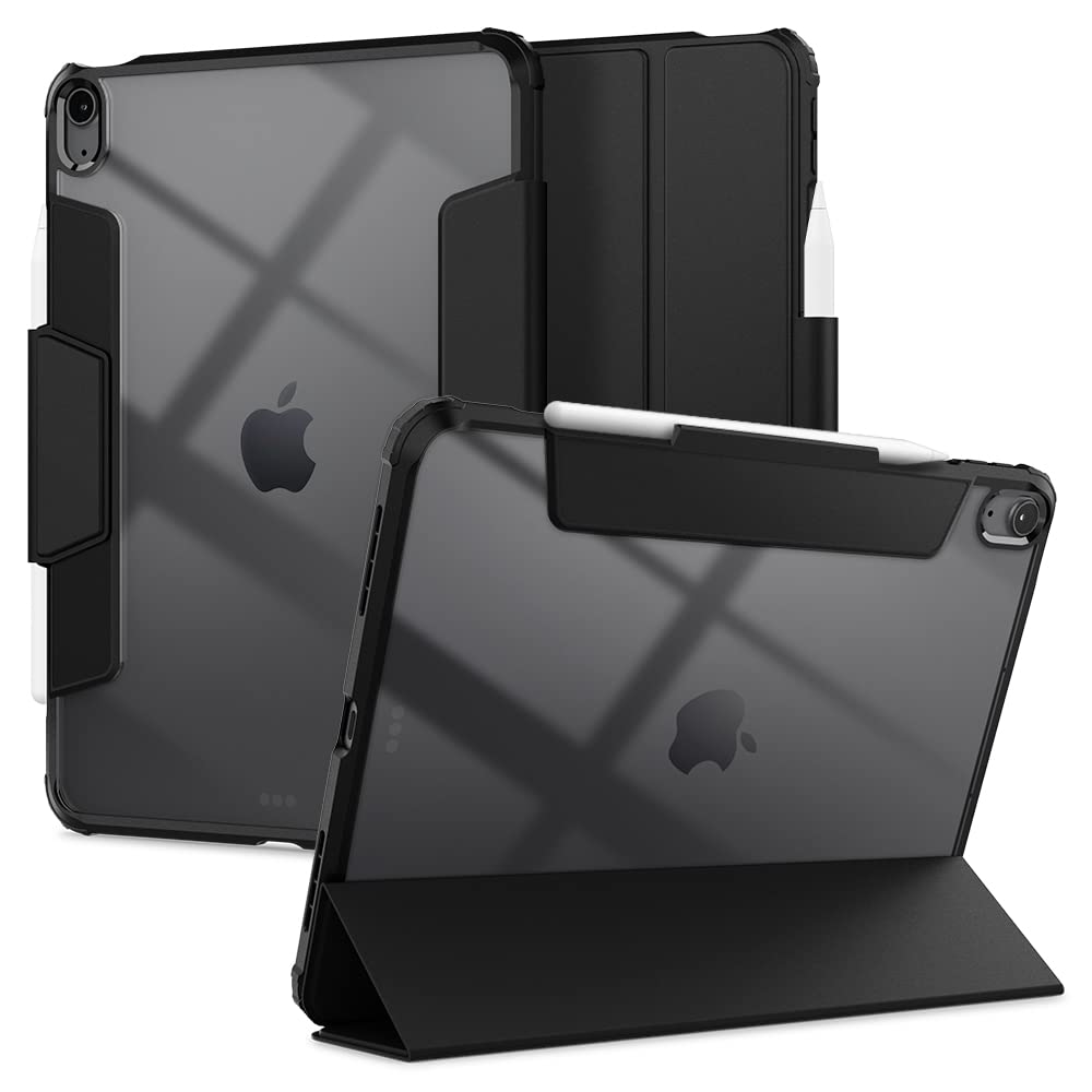 Spigen iPad Air 11インチ ケース M3/M2 (2025/2024年) iPad Air 10.9インチ ケース (2022/2020年) 背面 クリア 透明 米軍MIL資格 スリム スタンド 耐衝撃 傷防止 カメラ保護 オートスリープ ウルトラ・ハイブリ