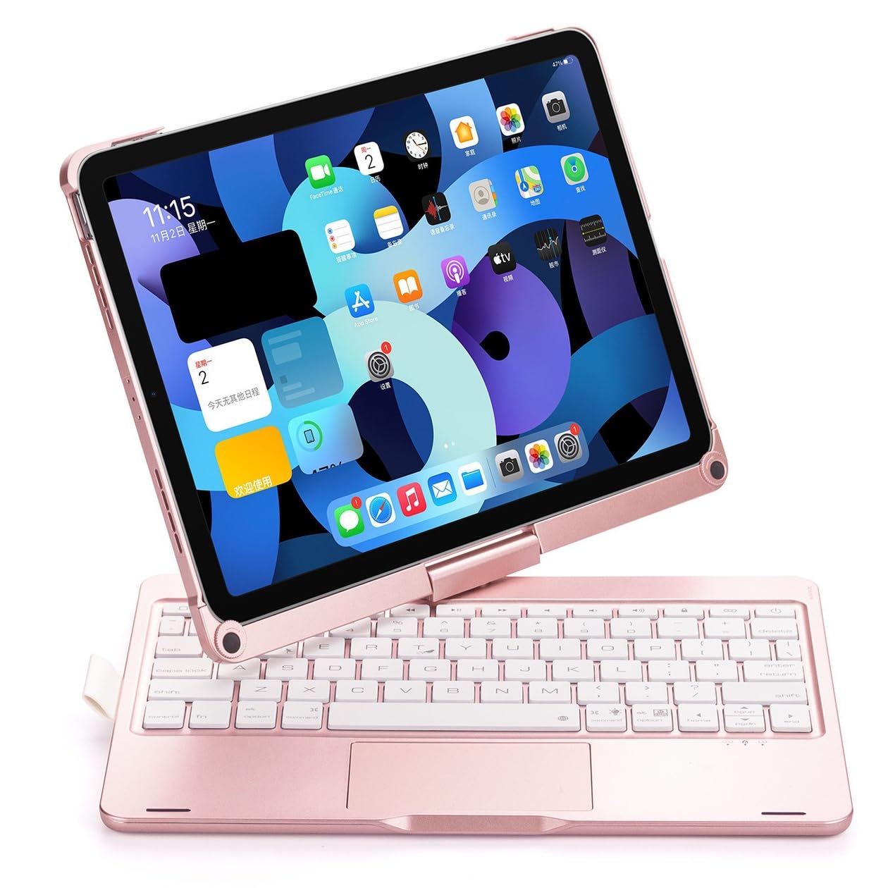 360°回転 iPad 11世代 A16/第10世代/iPad Air 11(M3/M2)/Air 第5/4世代 キーボードケース iPad Pro11第4/3/2/1世代 キー ボード付きケース 縦置きスマート 一体式 タッチパッド付き バックライトキーボード Pe|WES STORE