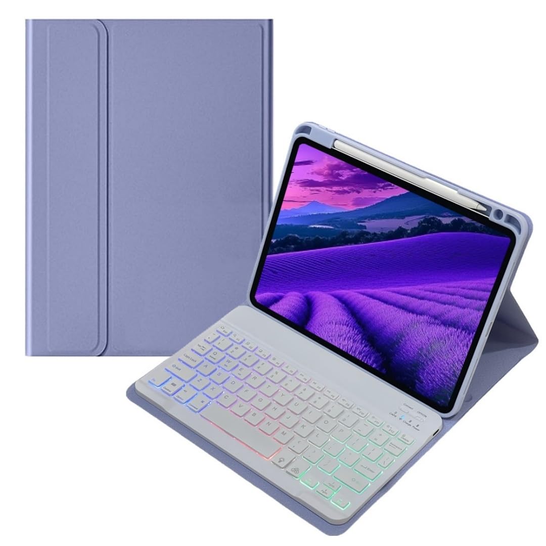 Xiaomi Poco Pad 12.1in用 鍵盤入れもの 派手 うしろ側点火装置付き添い人 Redmi Pad Pro 12.1in相応う 鍵盤 押しかぶせる 磁石懸け隔てる式 タッチペン納める能力のある,紫灰