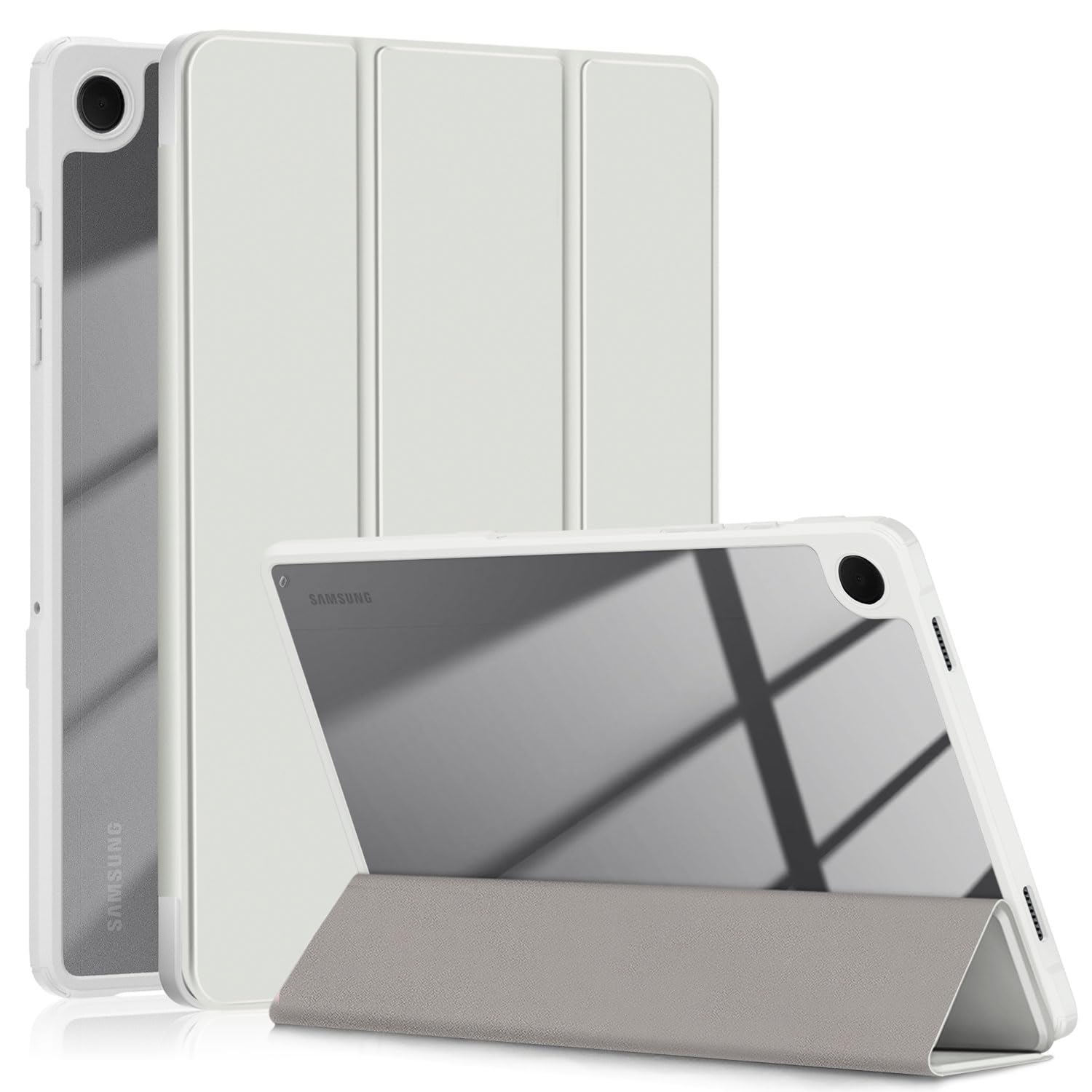 Disonbeir 対応 Galaxy Tab A9+ 11インチ ケース 背面透明 クリア イラスト 印刷 プリント ギャラクシー Tab A9+ 用 カバー 透明 クリアケース 三つ折りスタンド オートスリープ 耐衝撃 軽量 お洒落,グ
