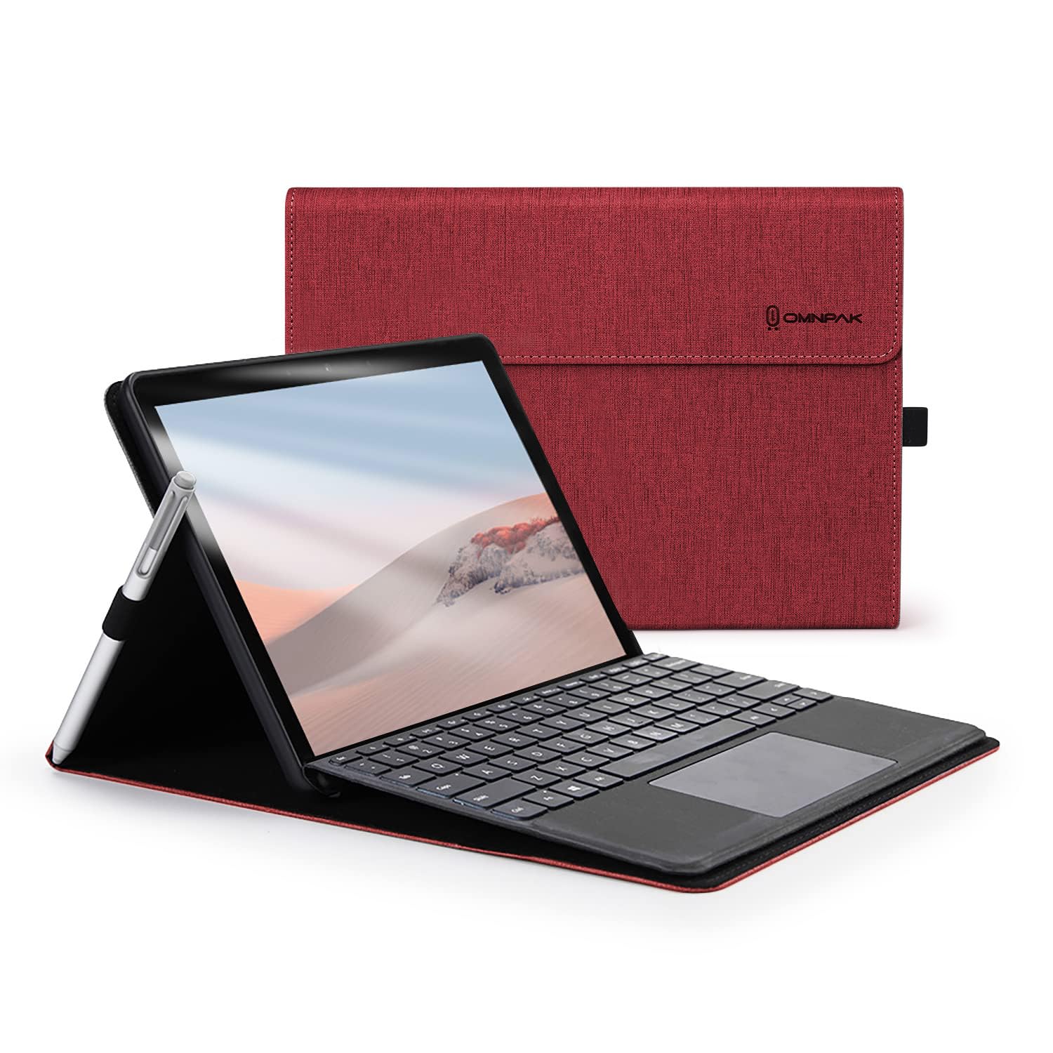 Omnpak 2023年発売のSurface Go4/ 2021年発売のSurface Go3/2020年発売のSurface Go2/Microsoft Surface GOに相応う入れもの 10.5in 境界線の外側内蔵保護すること押しかぶせる 多視角 照明ランプ 軽さ 薄型 書きもの保持者付き添い人 PU かっこ良い カ スマートフォン・タブレット-スマートフォン・携帯電話アクセサリー-ケース・カバー