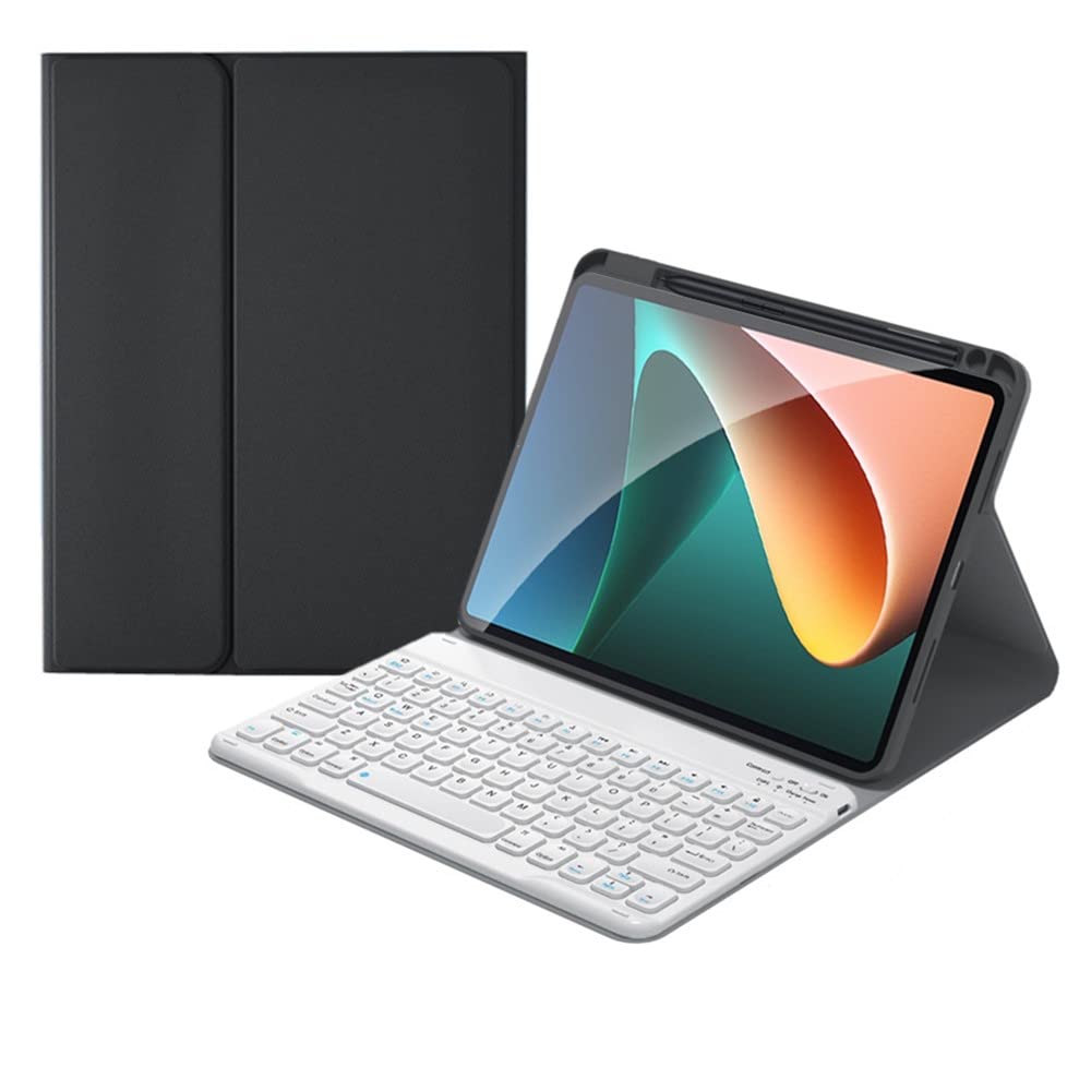 シャオミ Xiaomi Pad 6 鍵盤容れもの 書きもの保持者付き添い人 丸い・円い足がかり 球状くぼみ インプットし分かりやすい Xiaomi PAD6 鍵盤付き添い人 取りまかなう 引きはなつ式 磁石 Bluetooth 鍵盤,黒+白