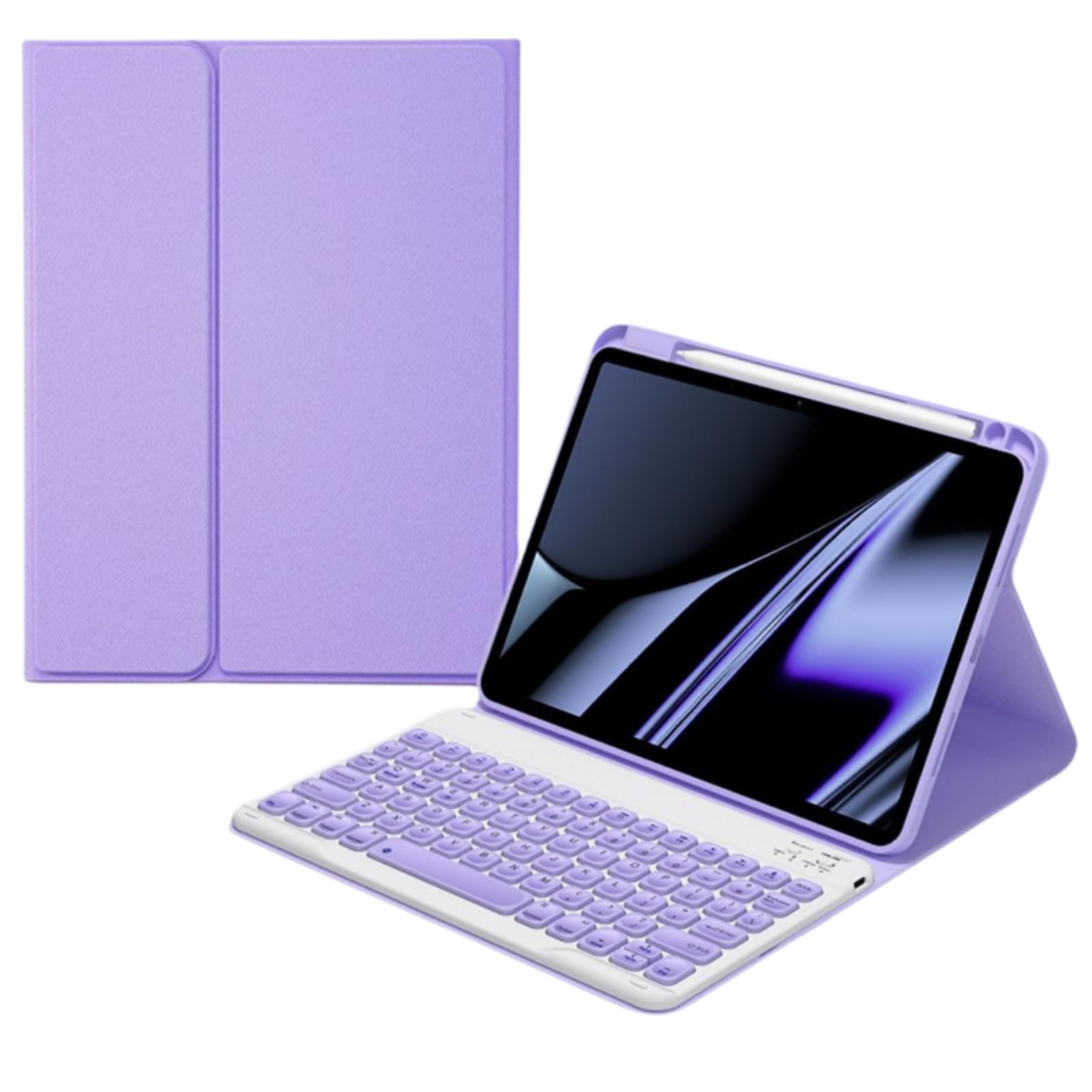 iPad 第9/8/7世代 10.2インチ キーボード iPadAir3 iPadPro10.5 ケース 丸いキー 球状くぼみ 入力しやすい iPad 9 iPad 8 iPad 7 キーボード付き カバー 分離式 マグネット Bluetooth キーボード,紫 6,397円