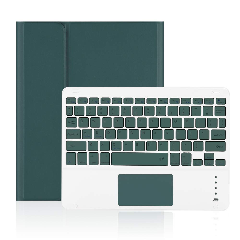 iPad 9.7キーボードケース iPad第5/6世代/Pro9.7/Air2/Air兼用bluetoothキーボード付きケース タッチパッド搭載 ペンシル収納 スタンド機能 全面保護 濃い緑|WES STORE