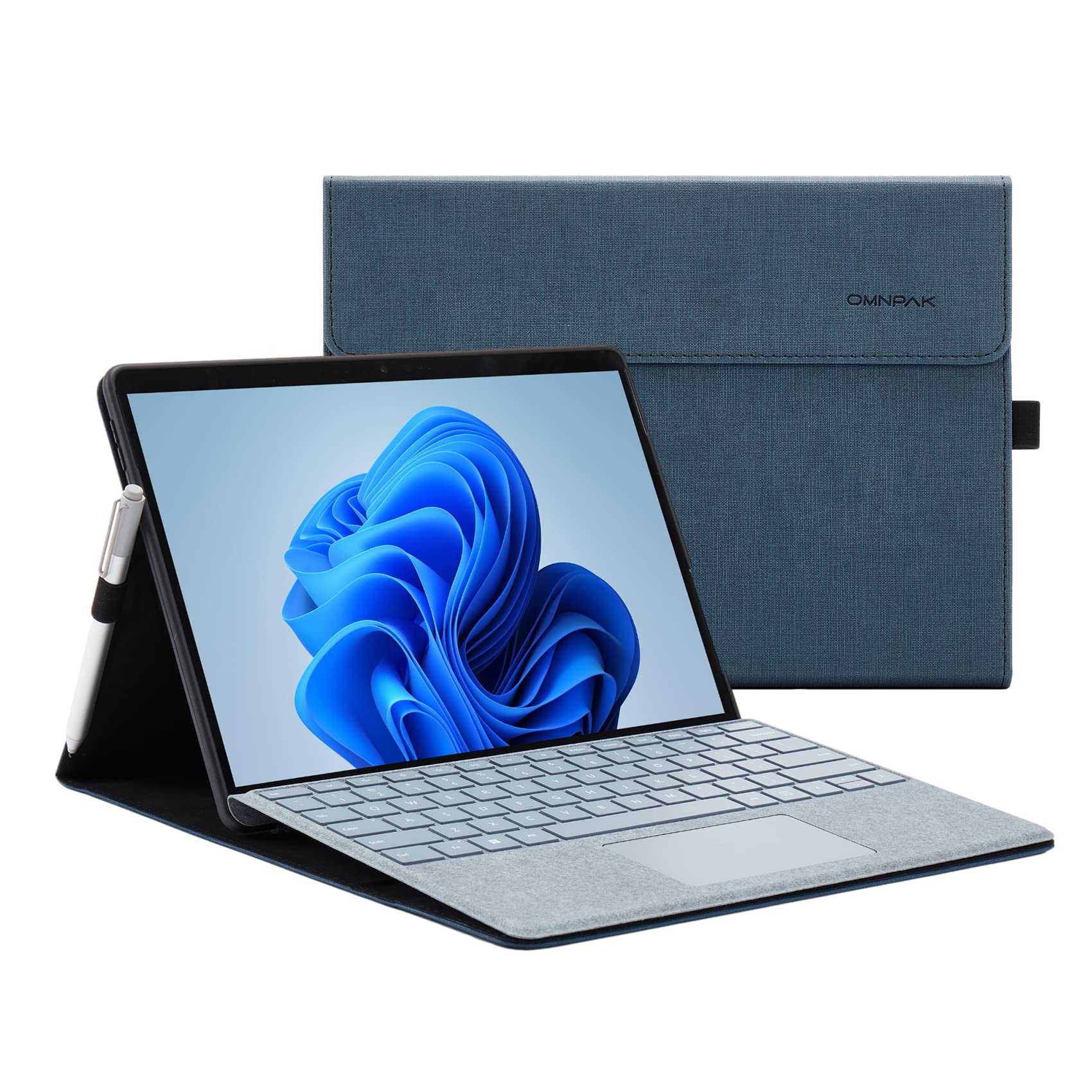 Omnpak Microsoft Surface Pro 8 2021 容れもの 専用 保護すること取りまかなう 境界線の外側内蔵保護すること取りまかなう 多視角 照明ランプ 容れもの 鍵盤を納める能力のある軽さ 薄型 書き込み保持者付き添い人 PU かっこ良い 取りまかなう