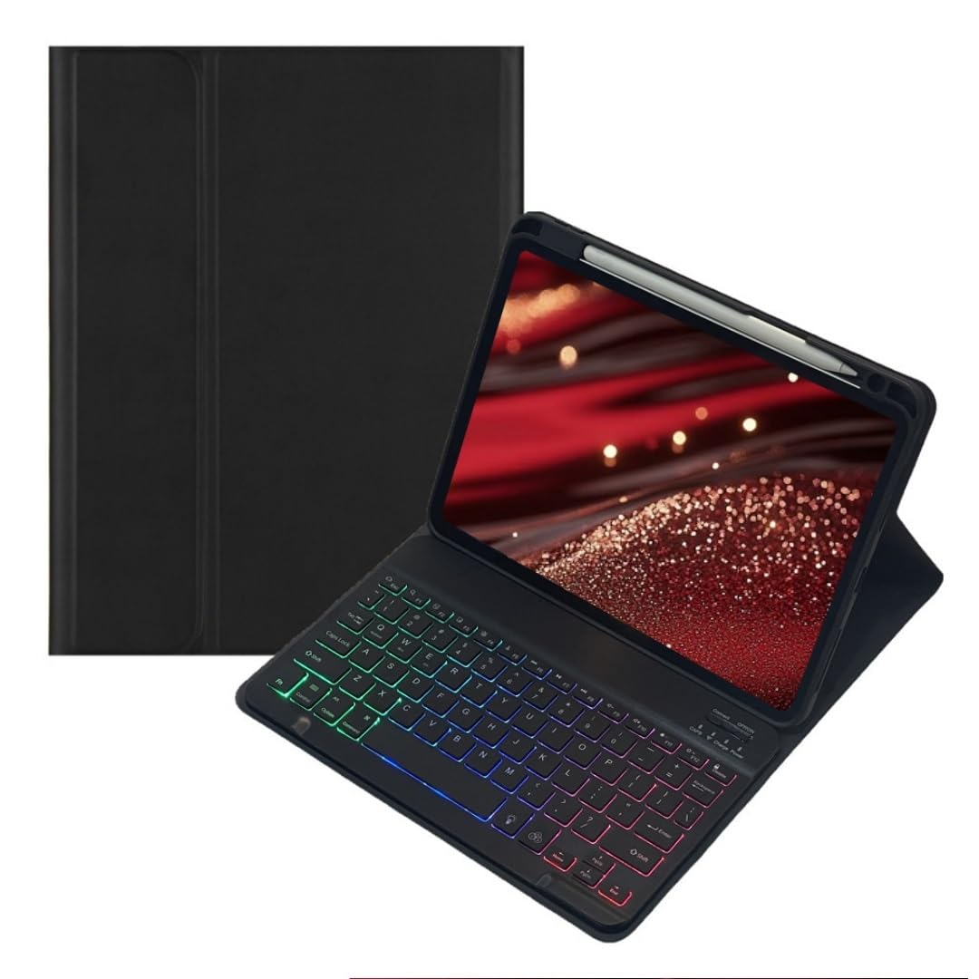 Xiaomi Poco Pad 12.1in用 鍵盤入れもの 派手 うしろ側点火装置付き添い人 Redmi Pad Pro 12.1in相応う 鍵盤 押しかぶせる 磁石懸け隔てる式 タッチペン納める能力のある,黒