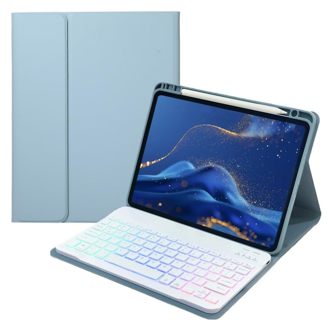 Xiaomi Poco Pad 12.1in用 鍵盤入れもの 派手 うしろ側点火装置付き添い人 Redmi Pad Pro 12.1in相応う 鍵盤 押しかぶせる 磁石懸け隔てる式 タッチペン納める能力のある,霧青色