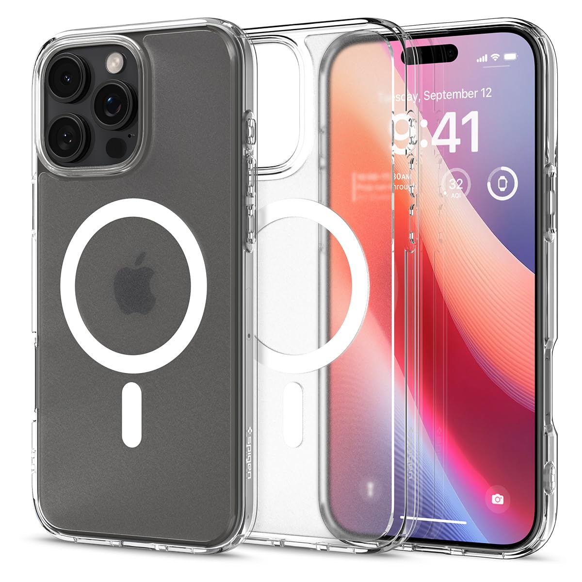Spigen iPhone 16 Pro Max 入れもの MagSafe相応う 半澄み切った せつ然たる ストラップホール 米軍MIL標準尺度 ウルトラ・ハイブリッド・マグフィット ACS08002 (フロスト・クリア)